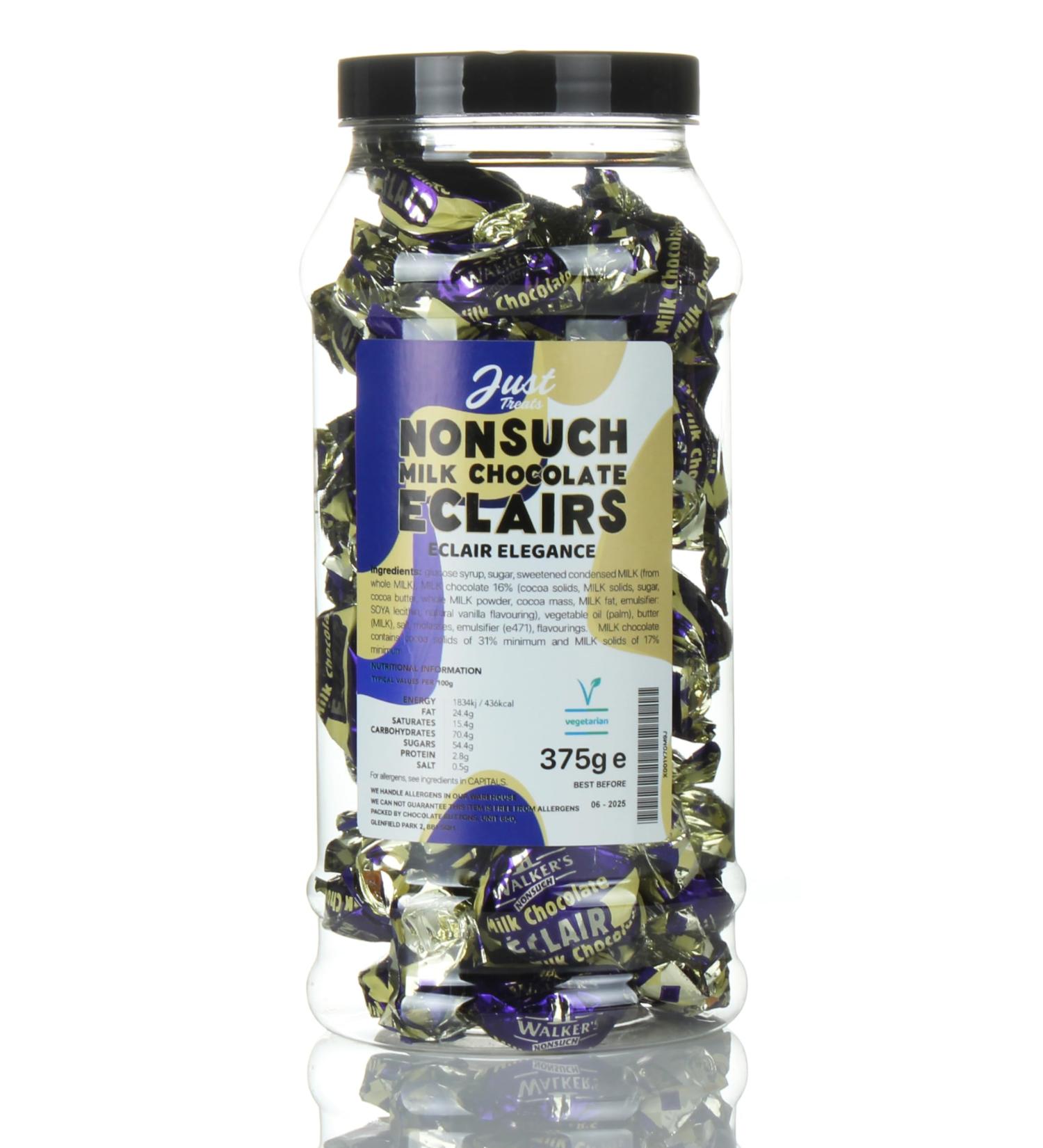 Just Treats Nonsuch Milk Chocolate Eclairs Gift Jar - Buy Online on GoSupps.com