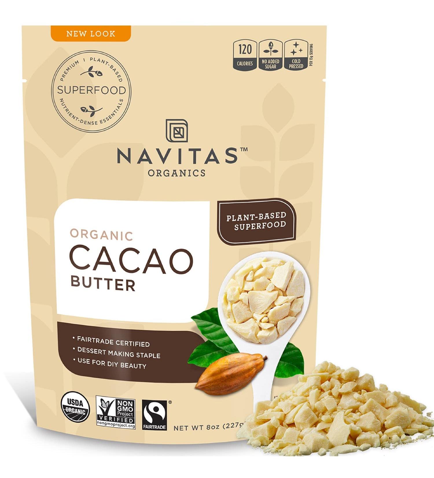 Buy Navitas Organics Organic Cacao Butter 8 oz - Pure, Raw Superfood - Buy Online on GoSupps.com