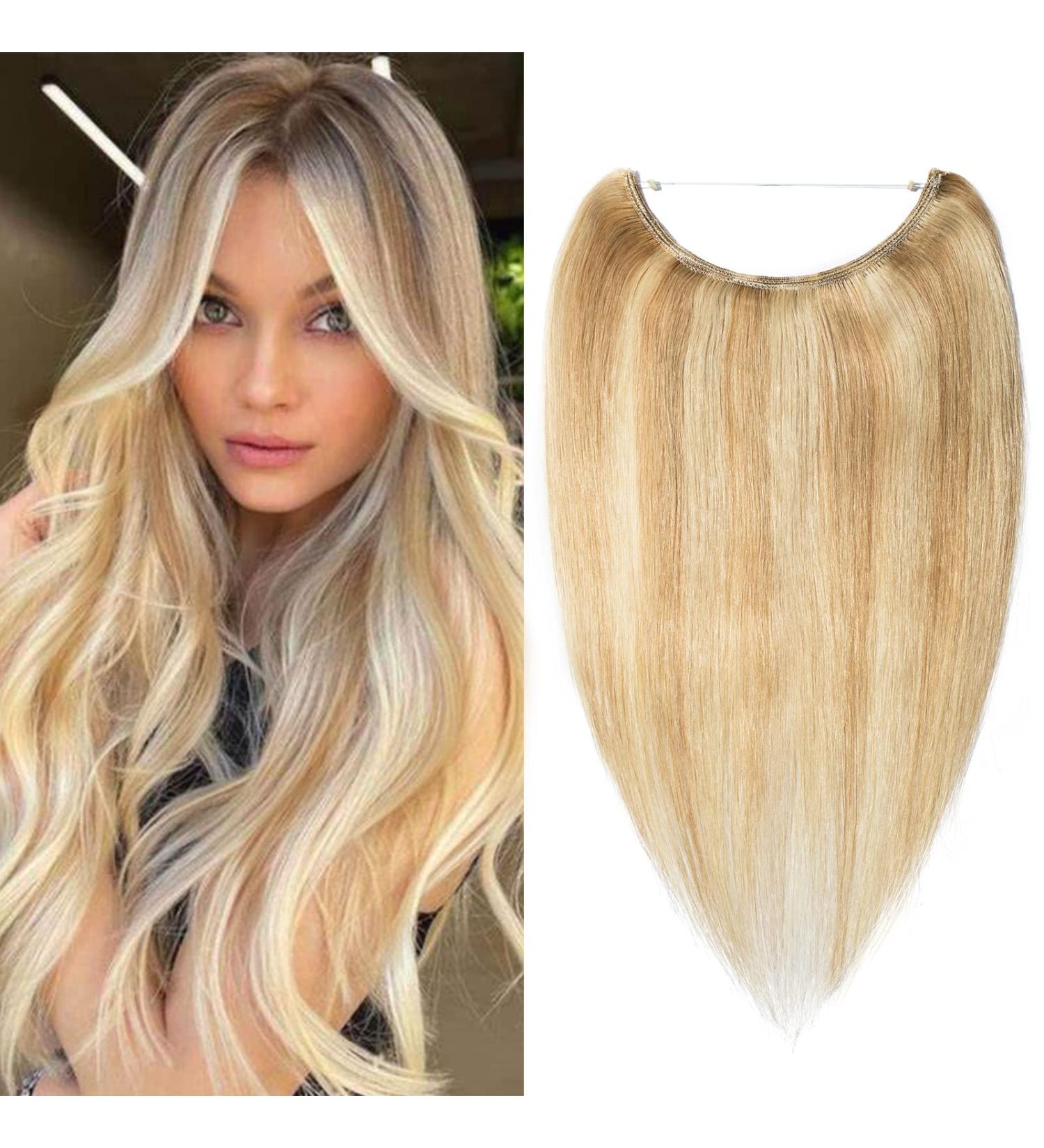S-noilite Wire Hair Extensions Invisible Wire Extension Human Hair 100% Remy Natural Secret Wire Extensions Real Hair Pieces for Women (16 inch 18/613 Ash Blonde&Bleach Blonde) 16 inch Ash Blonde&Bleach Blonde - Buy Online on GoSupps.com