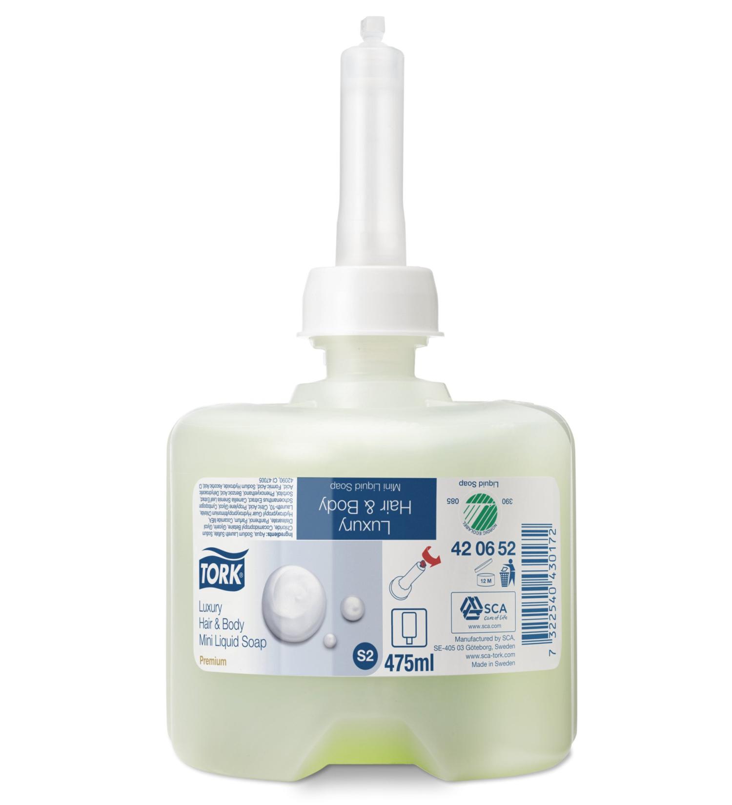 Tork TORK Premium Hair & Body luxury Savons Liquides Vert 475 ml 8 pcs/box