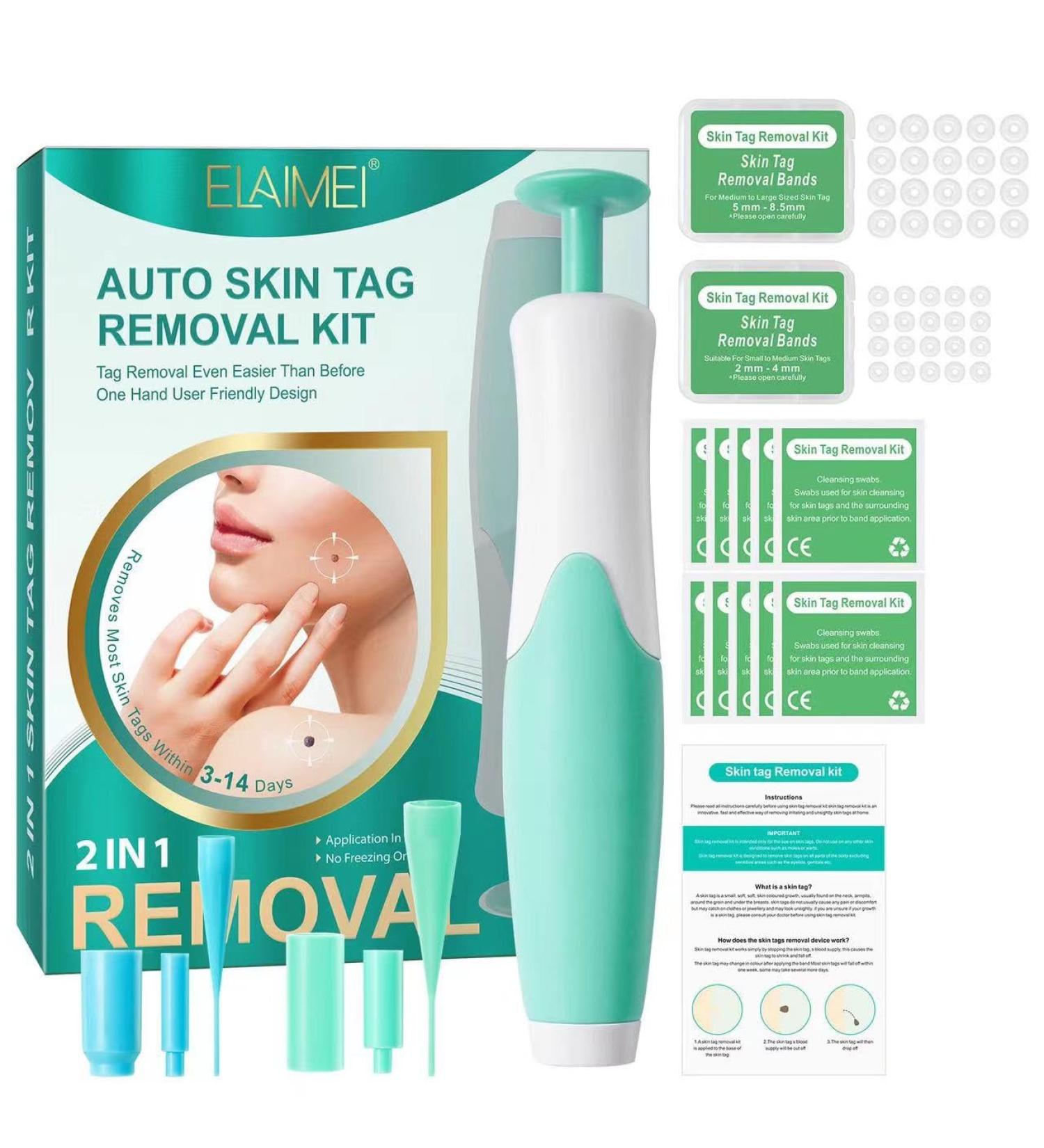 Skin Tag Remover Auto Skin Tag Removal Kit for Skin Tags (1mm - 9mm) Easy to Use Safe and Painless Remove Skin Tag with 10 Repair Patches and 40Pcs Skin Tag Removal Bands - Buy Online on GoSupps.com