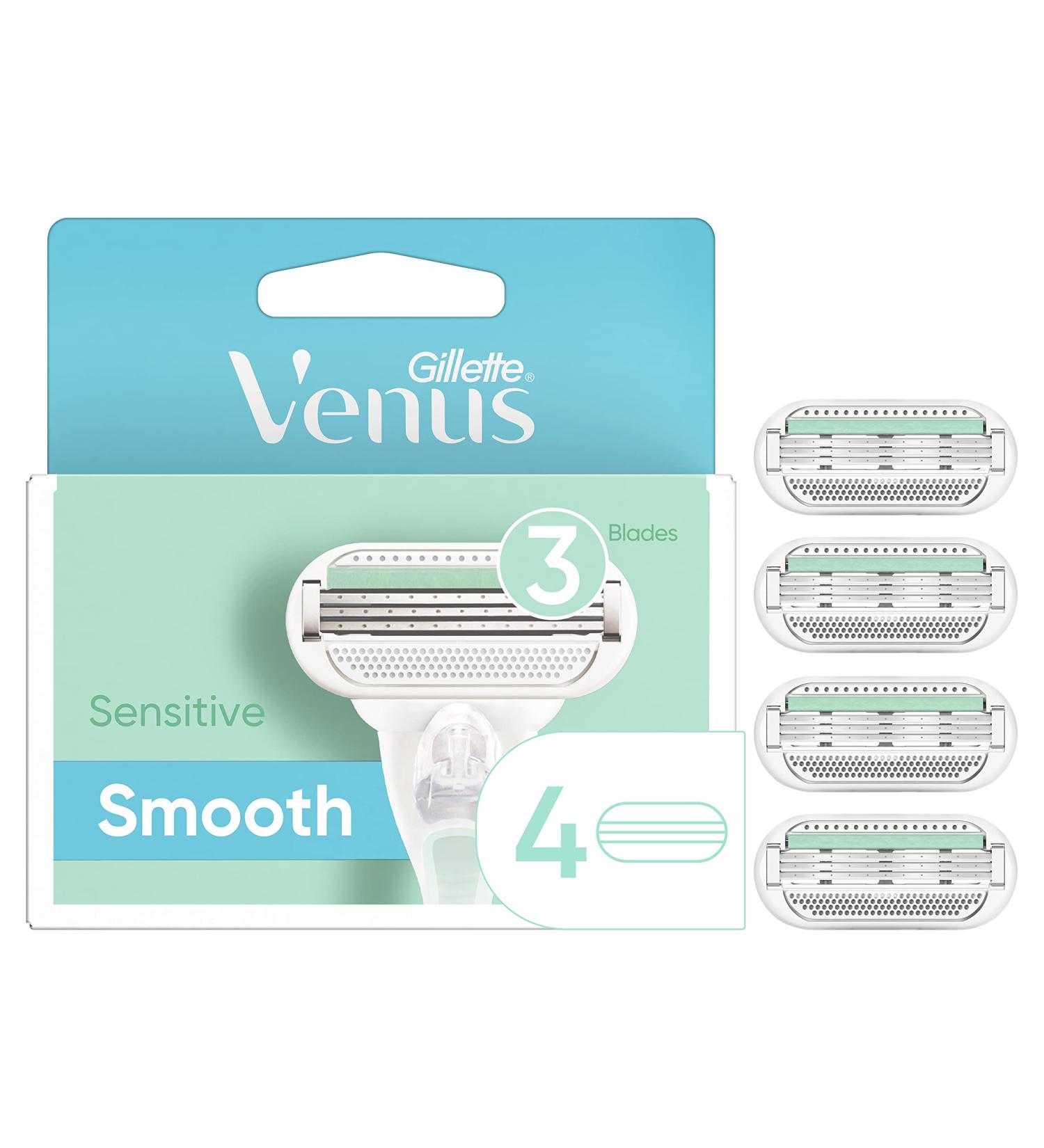 Gillette Venus Smooth Sensitive Women's Razor Blades - 4 Refills | Gentle and Effective Shaving - Buy Online on GoSupps.com