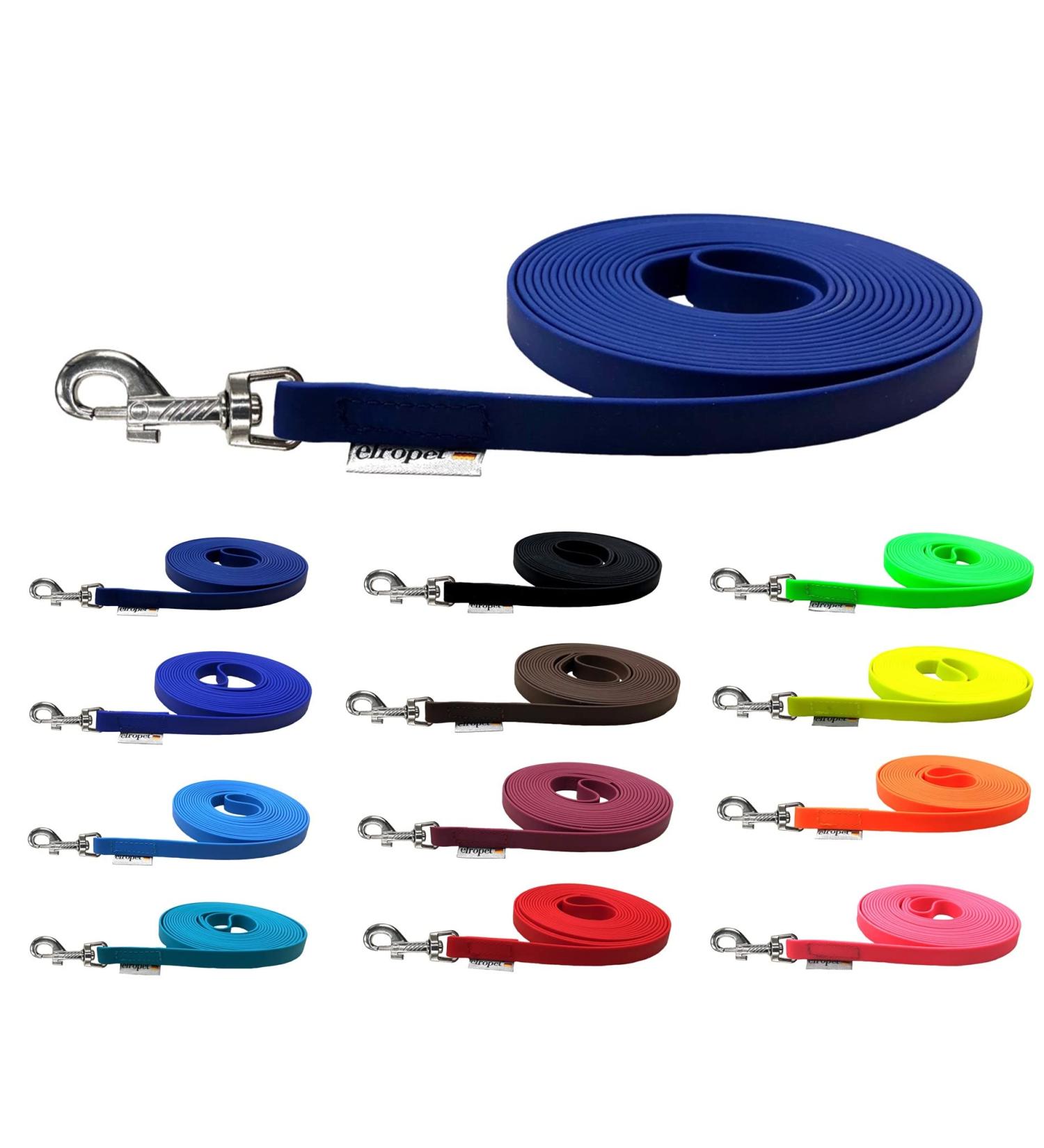 Biothane Dog Track Leash for Medium/Large Dogs - 16mm Width 3m/5m/10m/12m/15m Navy Blue - Durable & Waterproof - Buy Online on GoSupps.com
