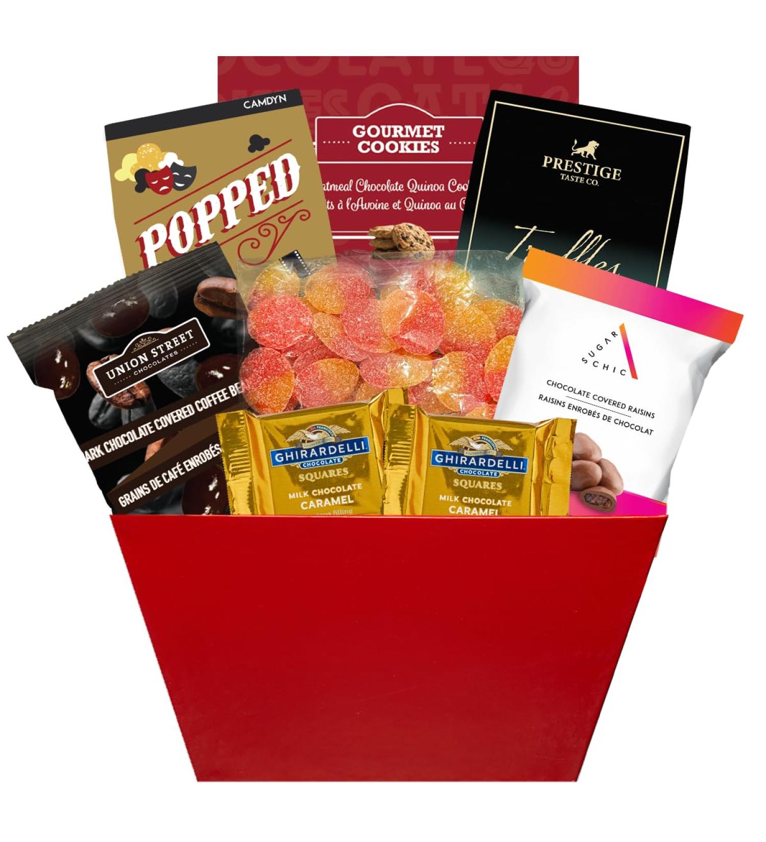 Small Red Gourmet Gift Basket for Holiday Gourmet Treats Sweets and Candy Goodies - Buy Online on GoSupps.com