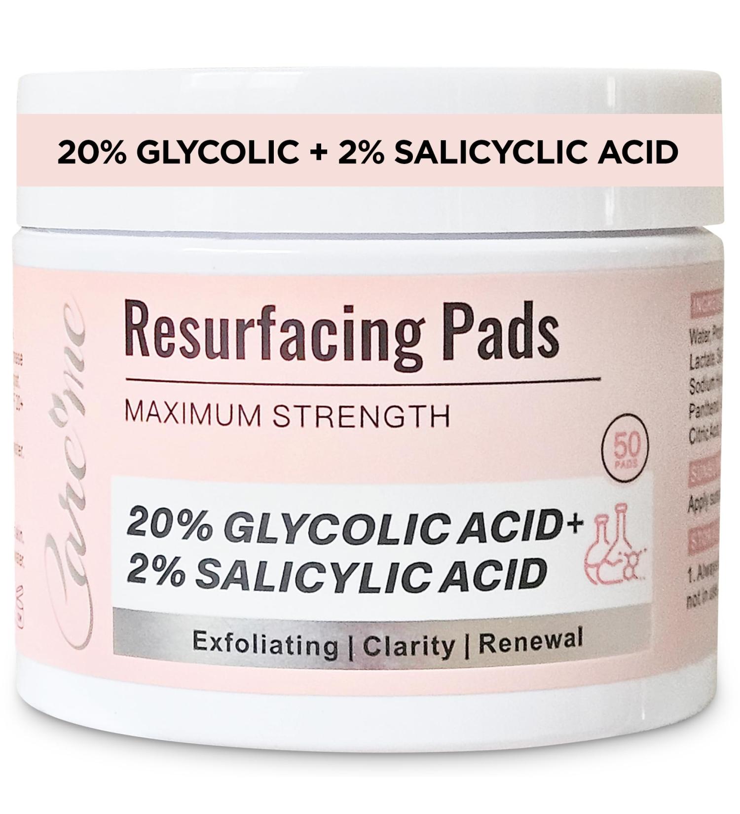 Glycolic Acid 20% & Salicylic Acid 2% Face Exfoliating Pads (50 Count)- Facial Peel Pads for Anti-Aging Cleansing Resurfacing Brightening Blemish Control Revealing Clear Glowing Youthful Skin - Buy Online on GoSupps.com