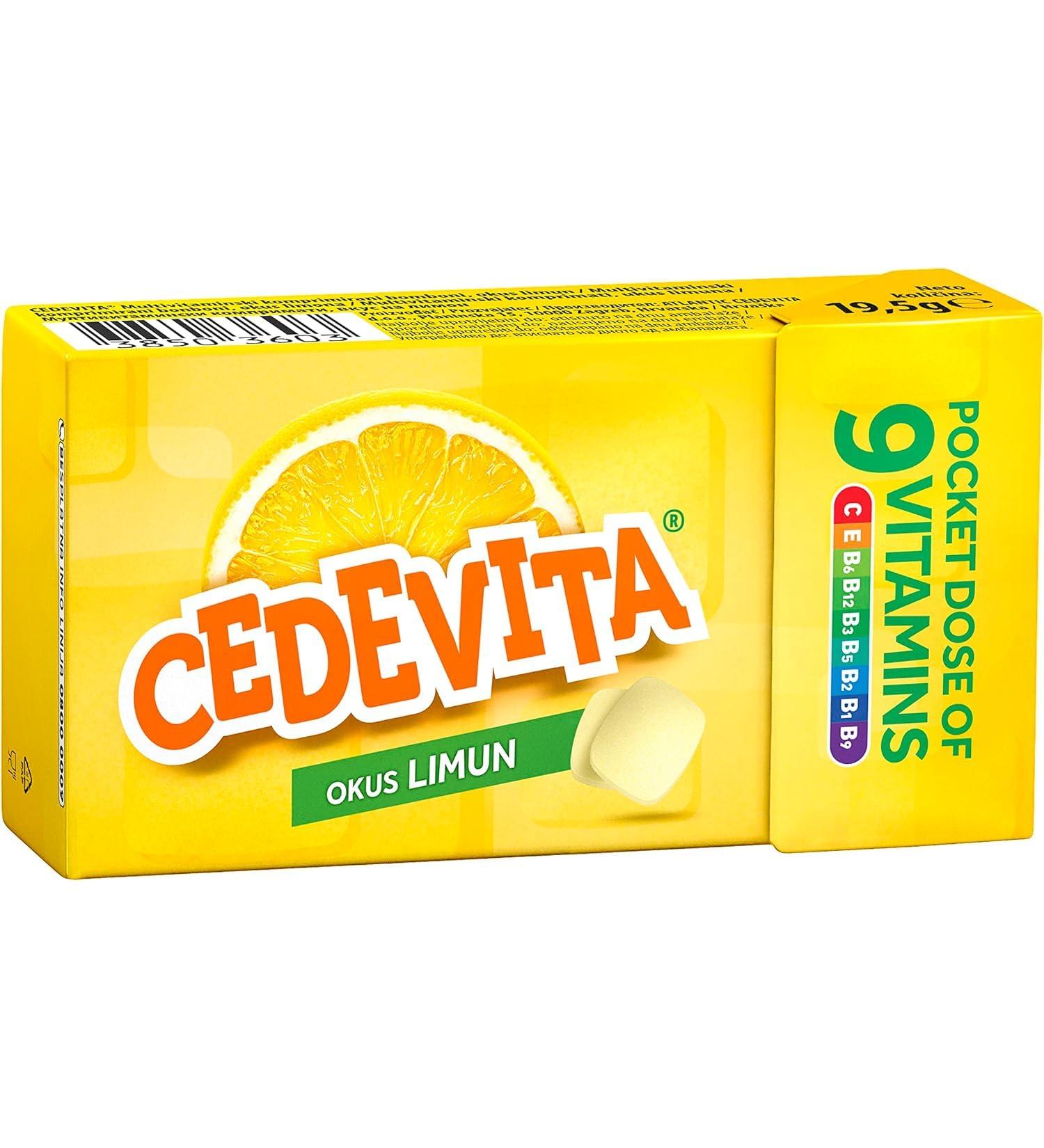 Cedevita Multivitamins Healthy and Sweet Candy with 9 Essential Vitamins with Orange Jar Flavor - One Pocket Full of Vitamins Immune System Booster - 15 Pack Sweets 58g