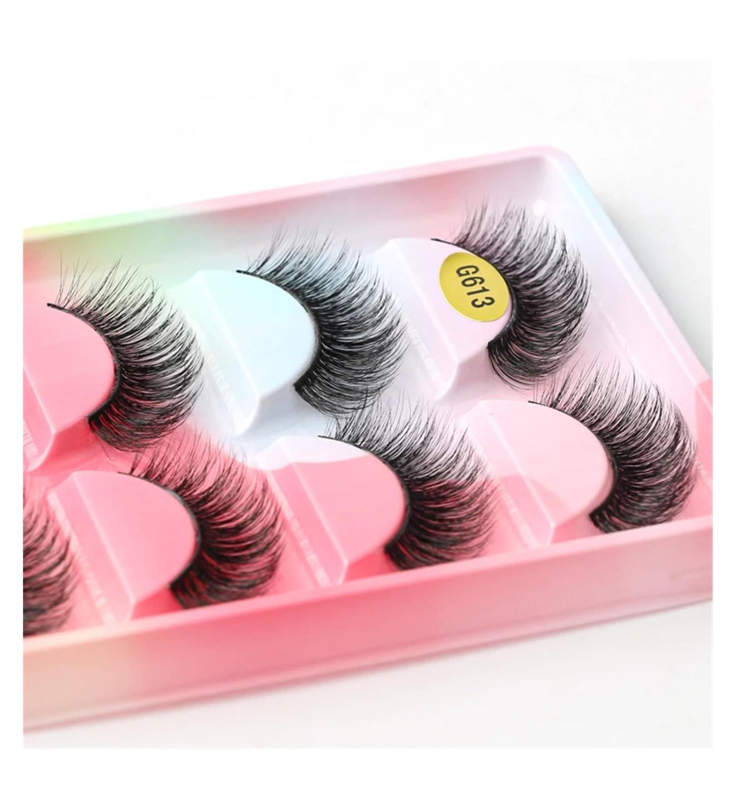 UAMOU 2/20/100 Boxes Mink Lashes Eyelashes 5 pairs Natural Curly Fake Eyelashes Thick Maquiagem Lash Extension Makeup Tools Cheerfully (Color : 5 pairs G613CS Size : 50 boxes) - Buy Online on GoSupps.com