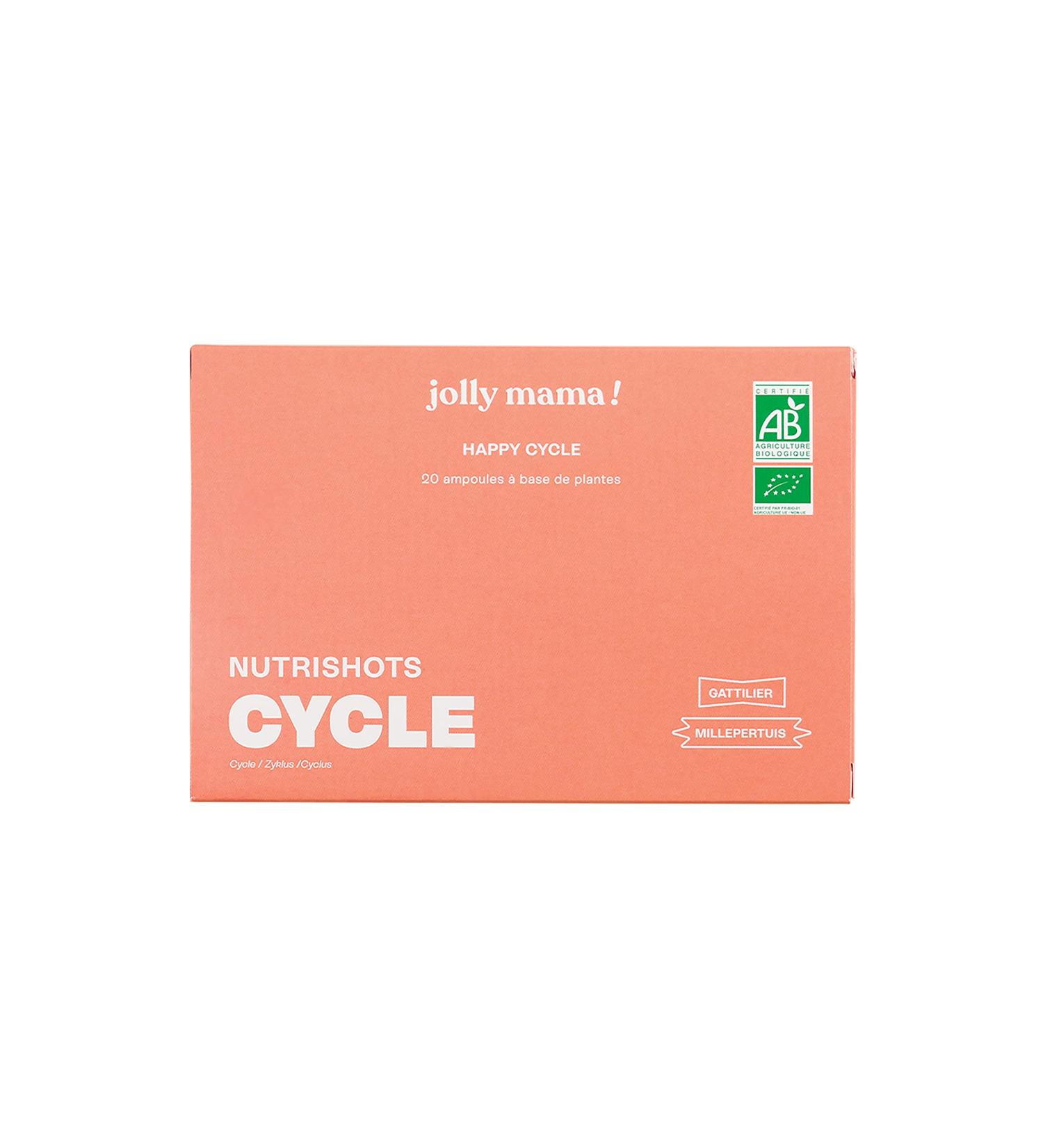 Happy Cycle - Naturally Rebalances the Female Cycle - 20 Ampoules of 10 ml - Relieves PMS - Organic Formula with Chasteberry - Buy Online on GoSupps.com