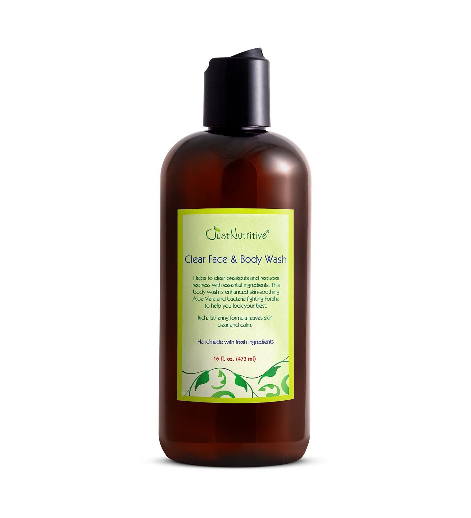 Just Nutritive Acne Clear Face and Body Wash 16 Oz | Adult Acne Treatment and Cleanser - Buy Online on GoSupps.com