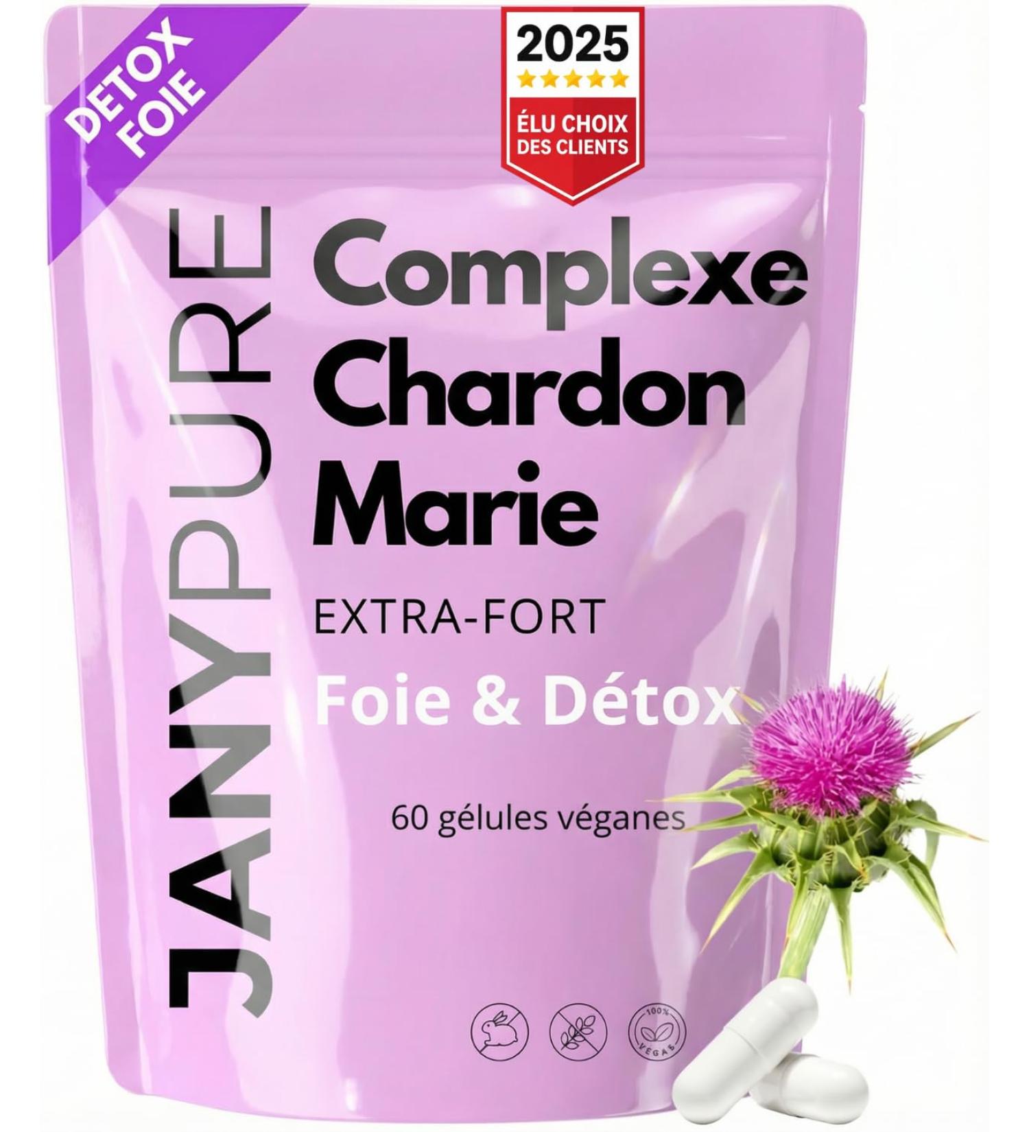 Complexe Chardon Marie 1000mg + Magn sium et Silicium Extra Fort - R g n rant Foie Protection D tox Digestion 60 G lules V ganes 80% de silymarine - Sans OGM Sans Gluten - Qualit Premium - Buy Online on GoSupps.com