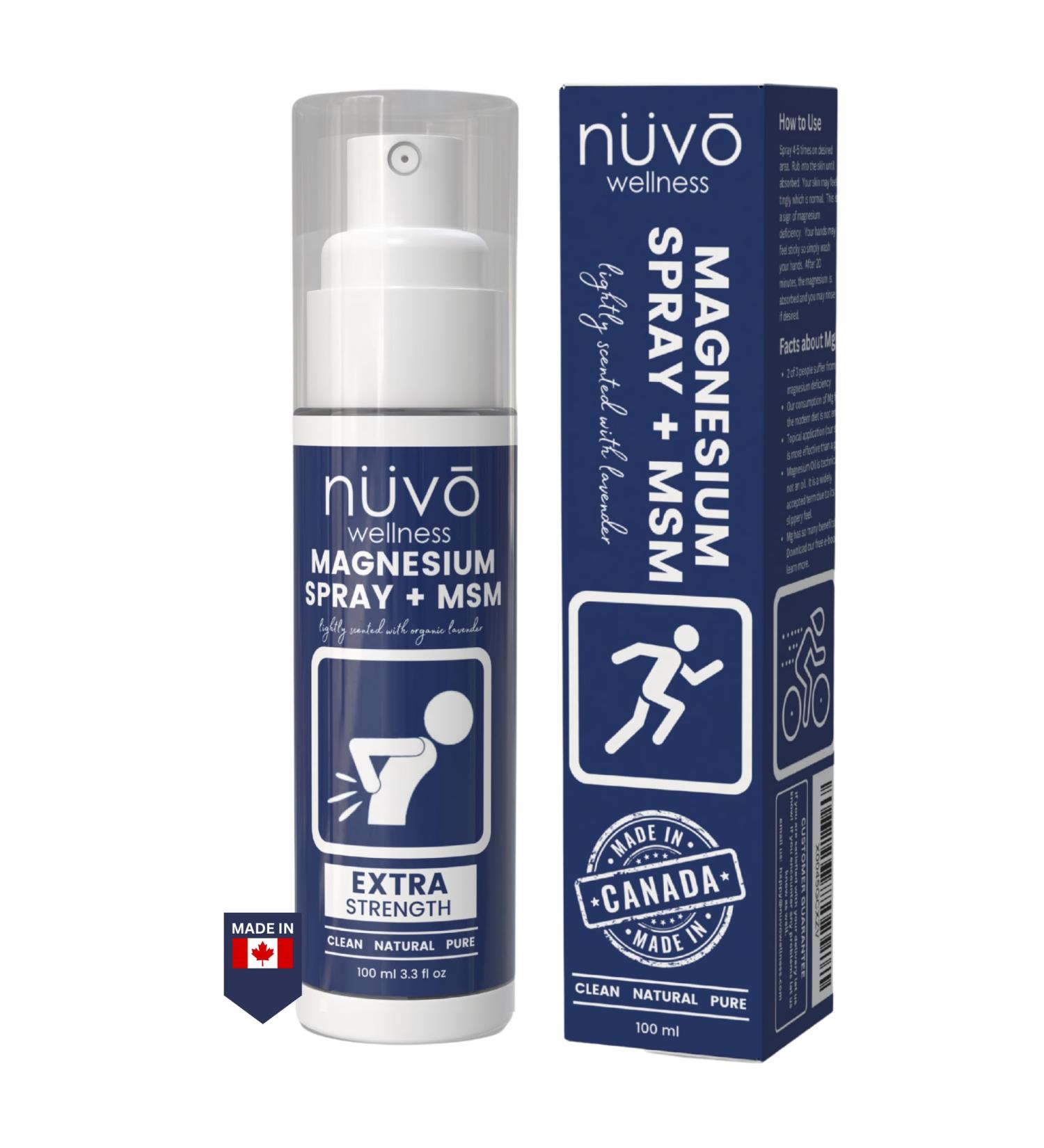 Magnesium Oil Spray with MSM - Spray it Away with Magnesium - Fast Acting Transdermal Formula to Relax Muscles - Lightly Scented with Lavender - Product of Canada 100 ml - Buy Online on GoSupps.com