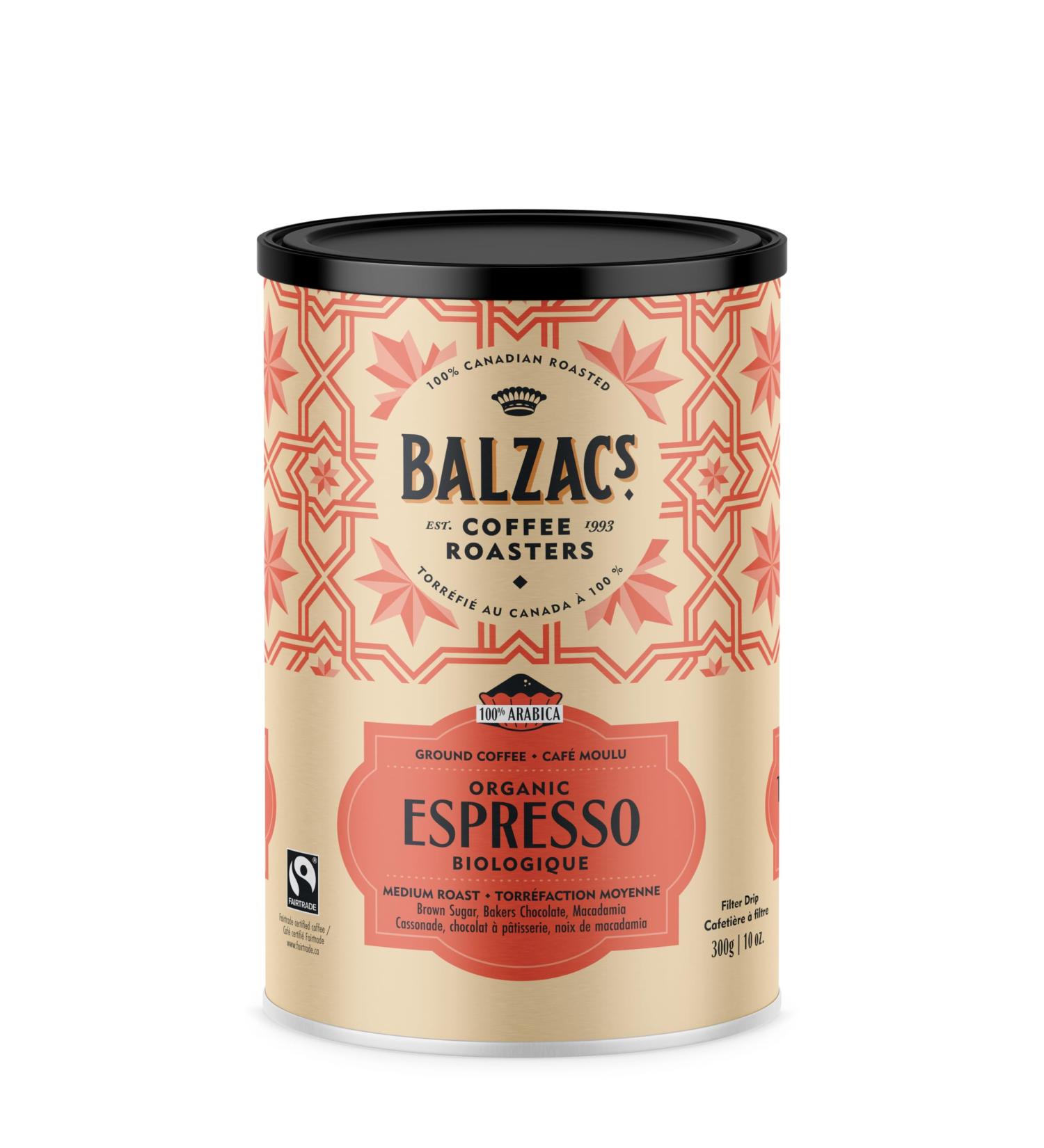 Balzac s Coffee Roasters - Espresso Blend | Fairtrade Organic | Ground (Fine Grind) 100% Arabica Whole Bean Coffee | Filter Drip | Medium Roast | Velvety & Smooth | 300 G / 10 OZ. Espresso 300 g (Pack of 1) - Buy Online on GoSupps.com