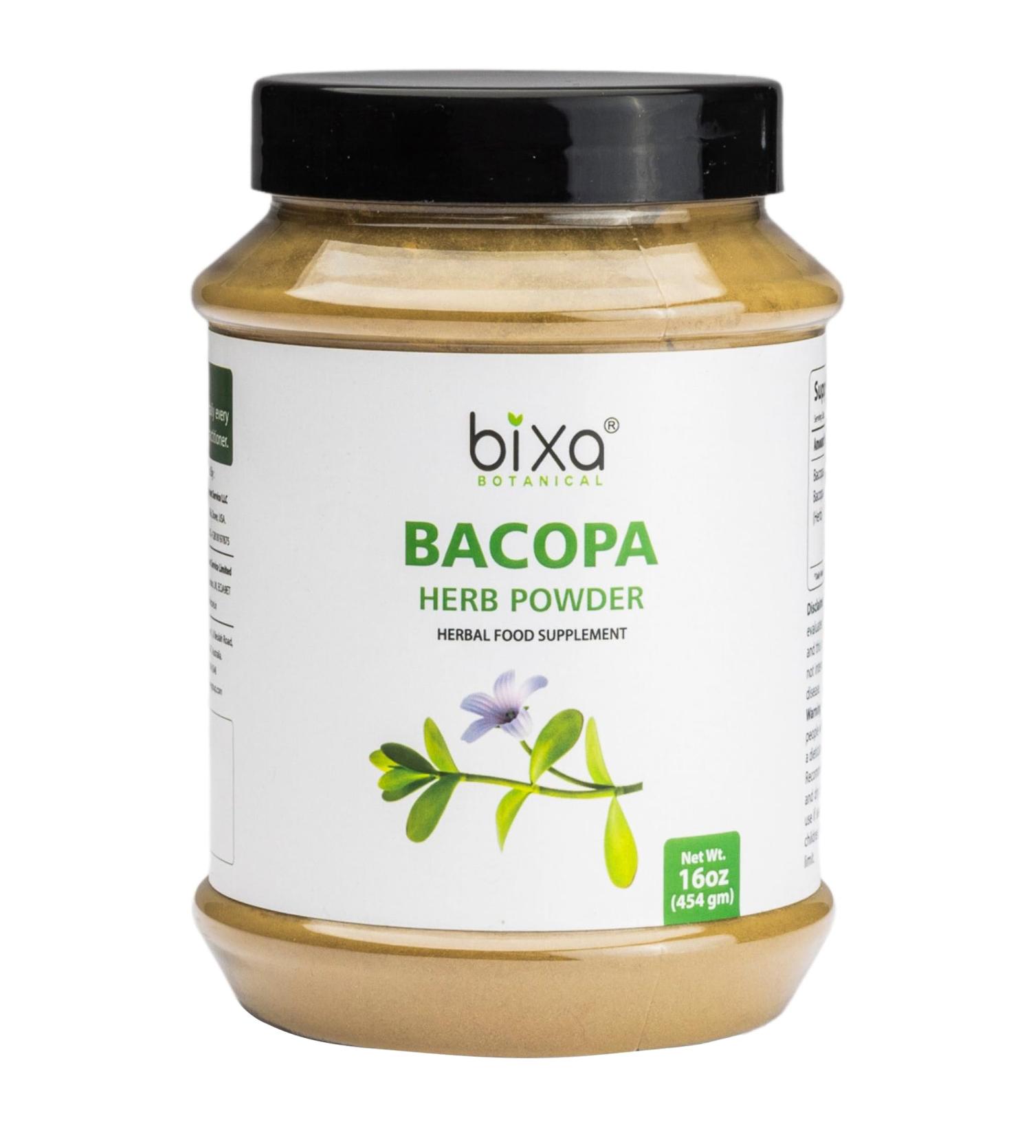 bixa BOTANICAL Bacopa | Brahmi | Bacopa Monnieri | Brahmi Leaves 1POUND / 16 OZ | Ayurvedic Herbal Supplement | Gluten Free, Non-GMO, Steam Treated, Vegan, 100% Pure. Bacopa Leaves Powder 16 Ounce (Pack of 1) - Buy Online on GoSupps.com