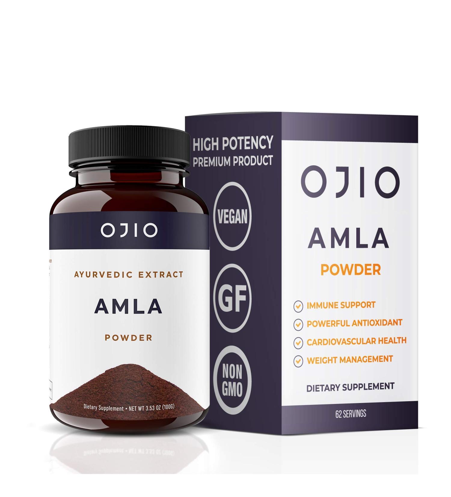 Ojio Amla Powder Extract - 3.53 oz (100 g) | Natural Superfood for Immune Boost & Skin Health - Buy Online on GoSupps.com