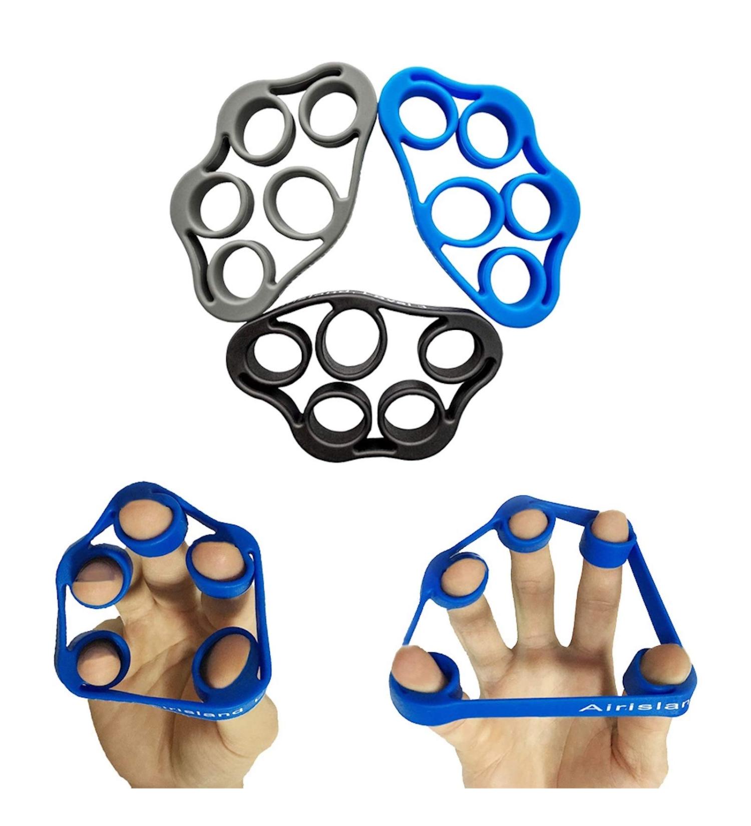 Airisland Finger Stretcher Resistance Bands 3pcs Set for Hand Grip Strength - Ideal for Arthritis, Carpal Tunnel, Guitar, Rock Climbing - Buy Online on GoSupps.com