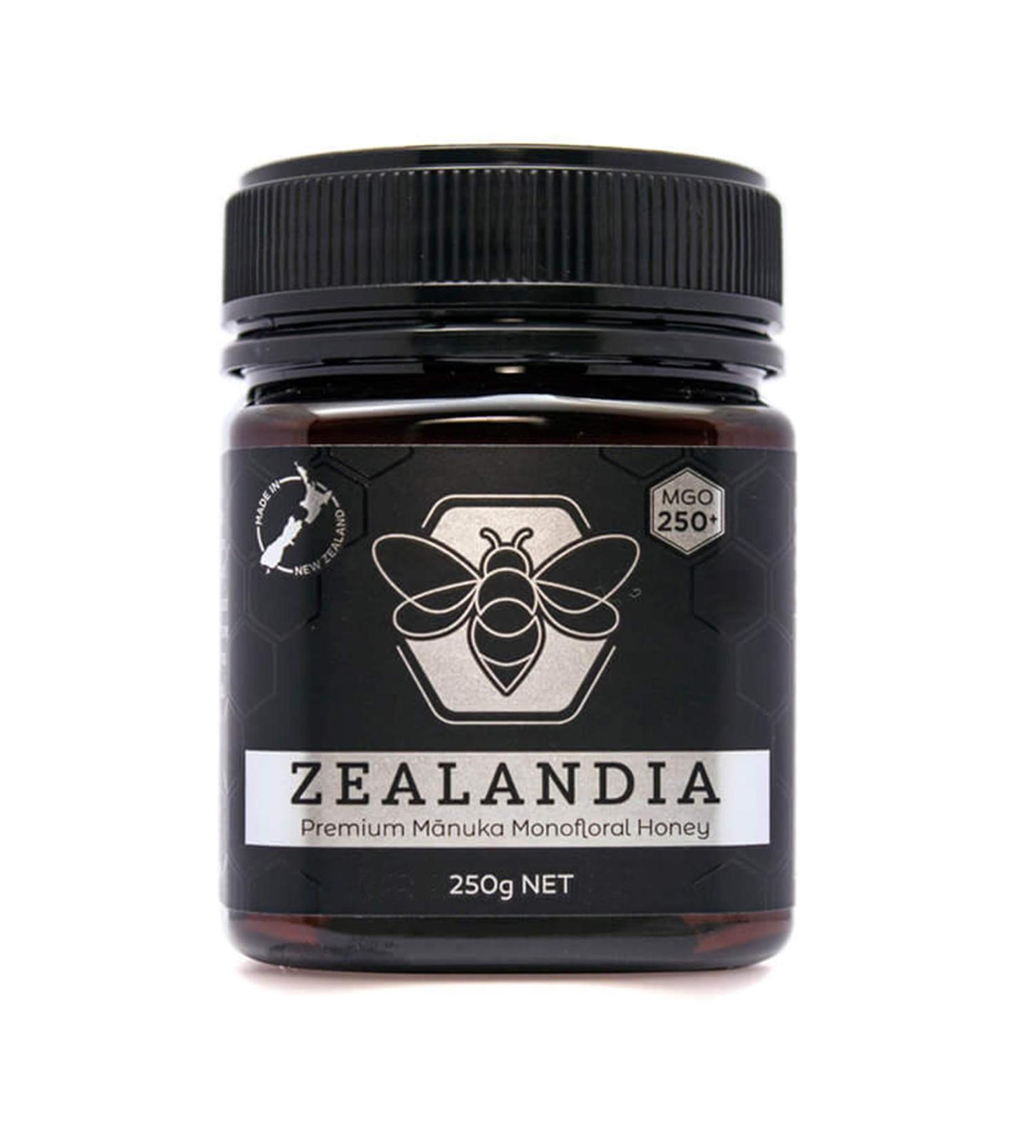 Zealandia Premium Manuka Honey MGO 250+ | 100% Pure New Zealand | Monofloral | Certified Methylglyoxal - 250g - Buy Online on GoSupps.com