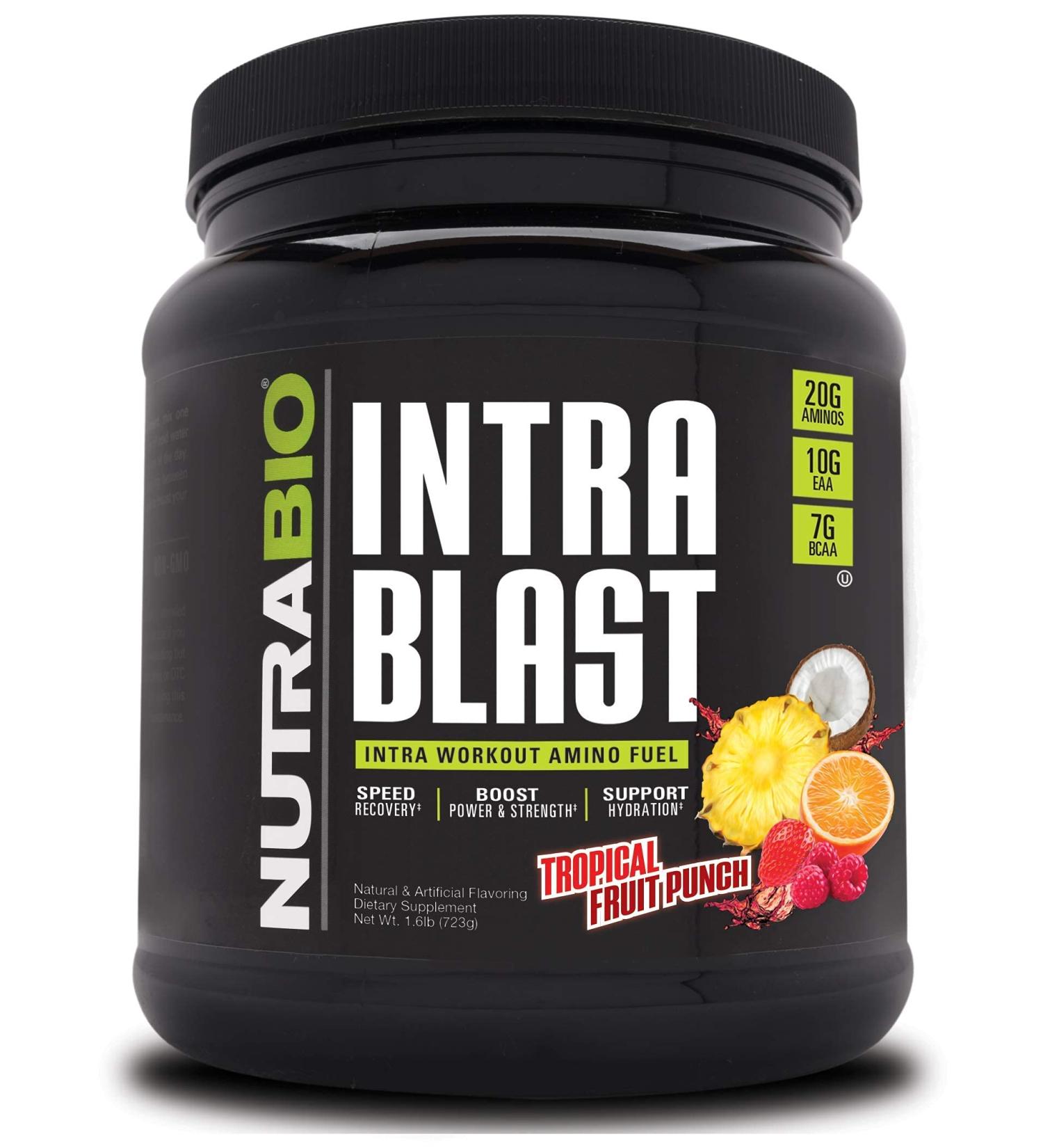 NutraBio Labs Intra Blast - Tropical Fruit Punch Intra Workout Amino Fuel 1.6 lb (723 g) - Buy Online on GoSupps.com
