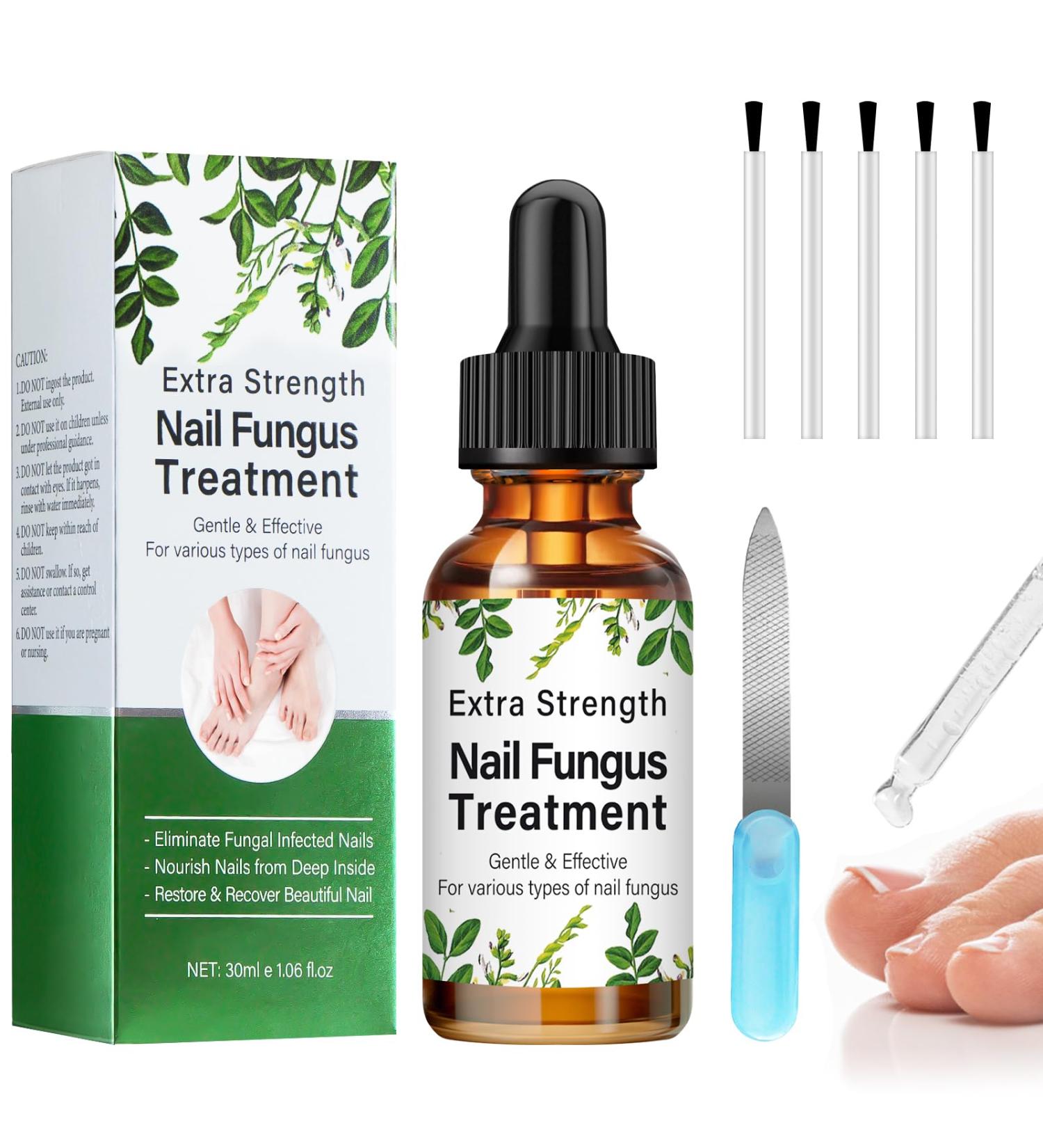 Fungal Nail Treatment 30ML - Extra Strong Nail Repair Solution for Toenails & Fingernails - Restores Healthy Nails - Protects Thick, Broken & Discolored Nails - Green-1 - Buy Online on GoSupps.com