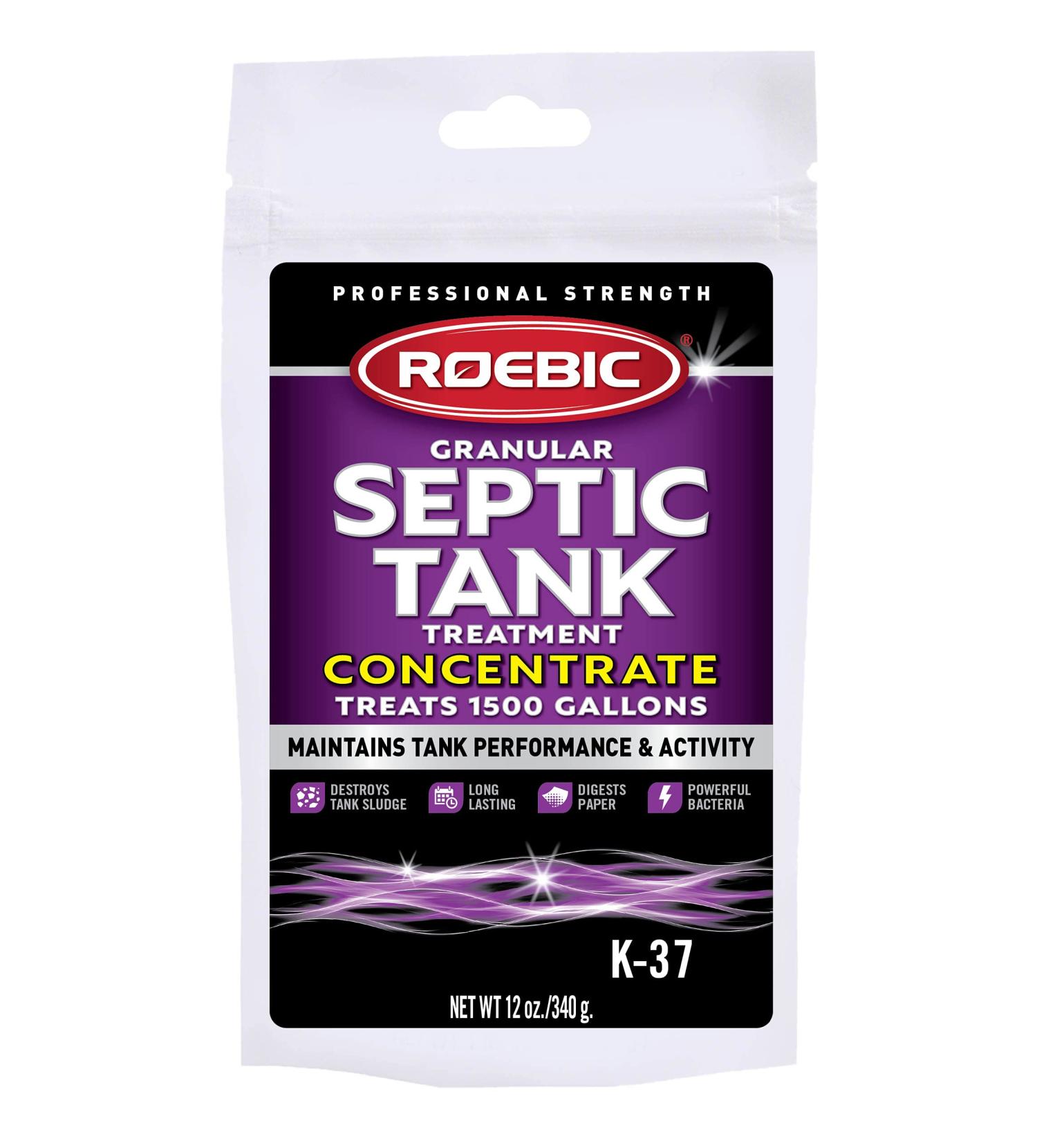 Roebic K-37-BAG Granular Septic Tank Treatment - Removes Clogs, Environmentally Friendly Bacteria Enzymes - 12 Ounces - Buy Online on GoSupps.com