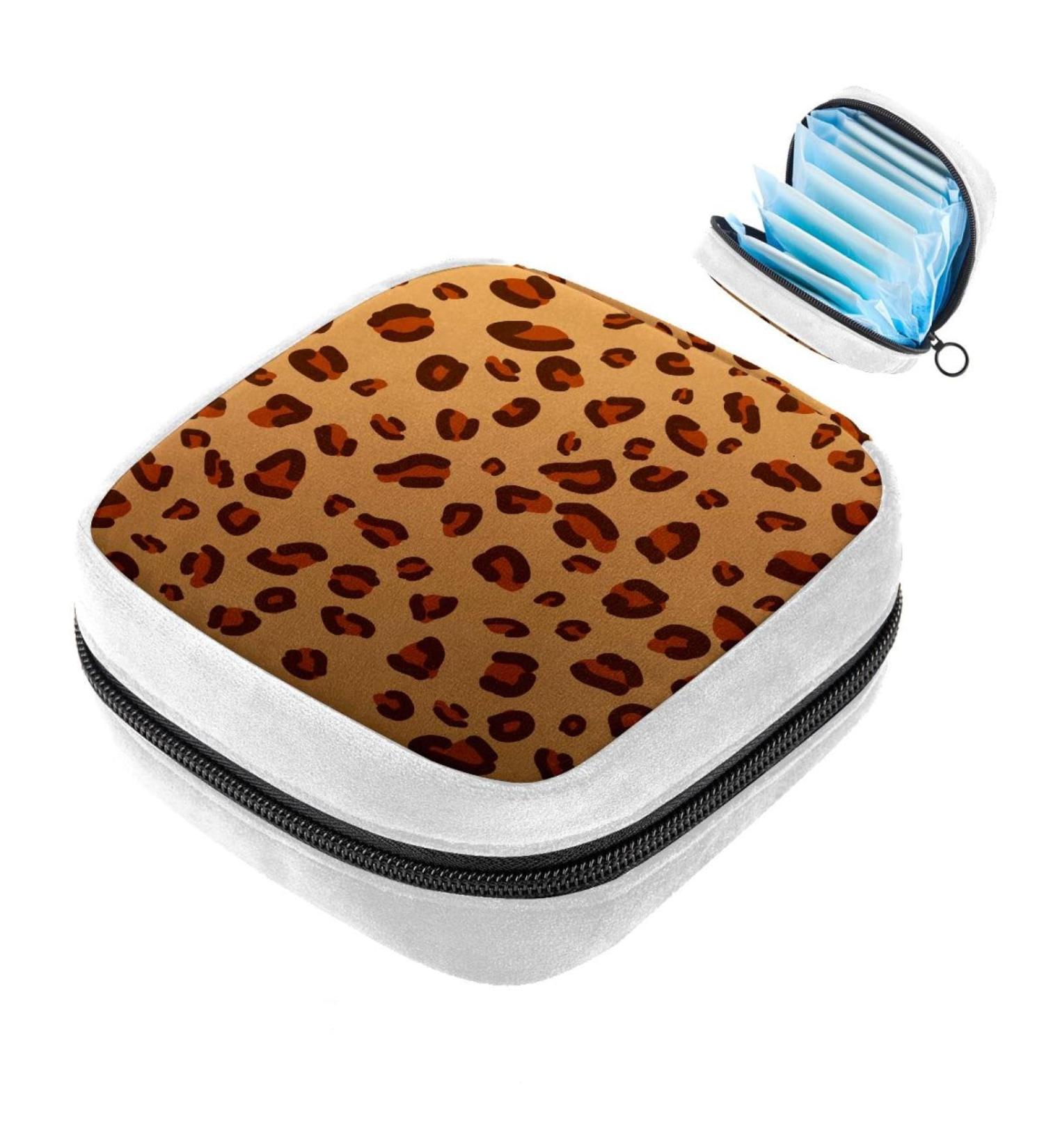 Animal Leopard Print Period Storage Bag | Sanitary Napkin & Tampon Makeup Pouch - Buy Online on GoSupps.com