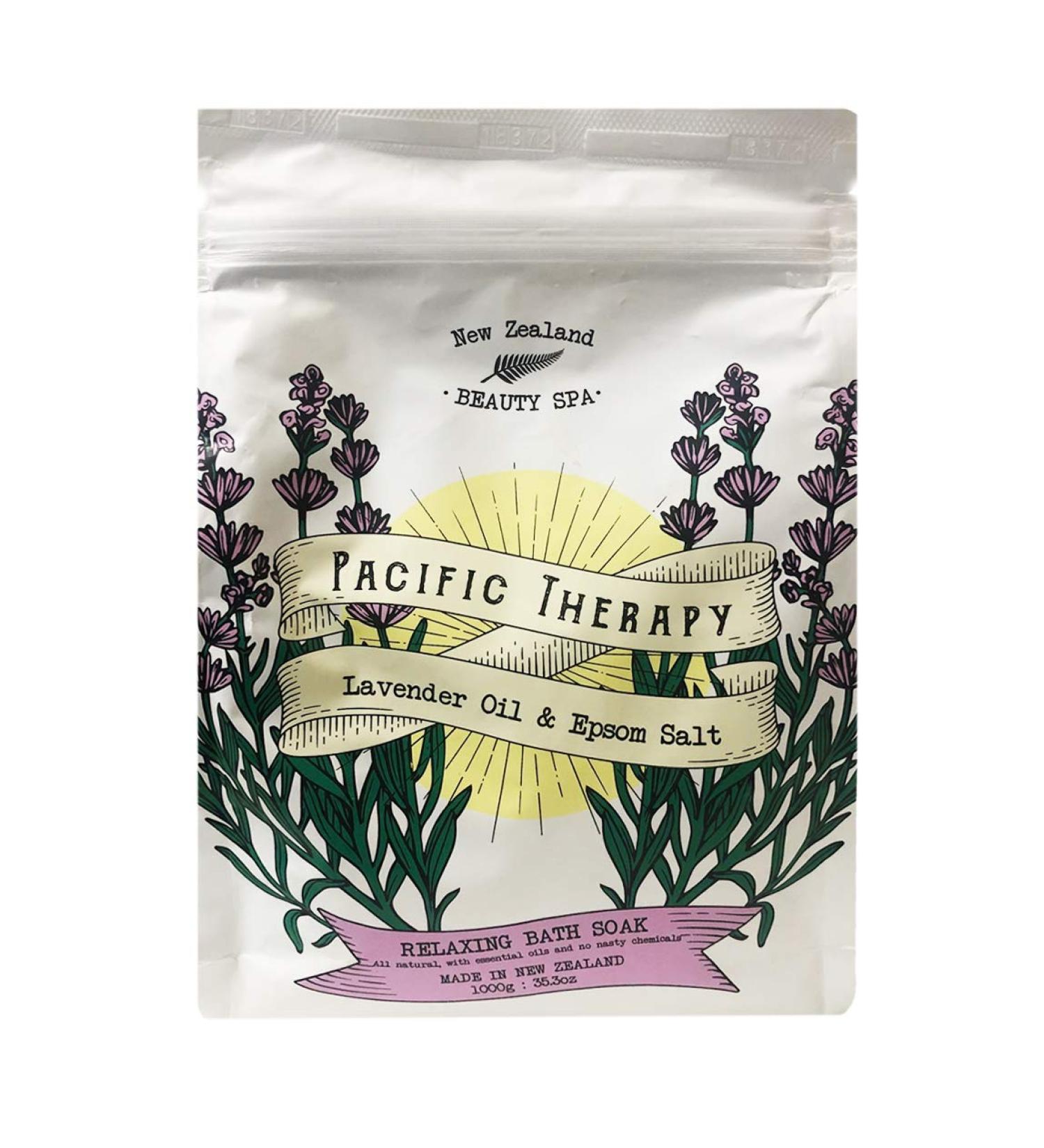 New Zealand Beauty Spa Pacific Therapy Bath Soak Value Pack 35.3oz  1 Pack (Epsom Salt & Lavender Oil)