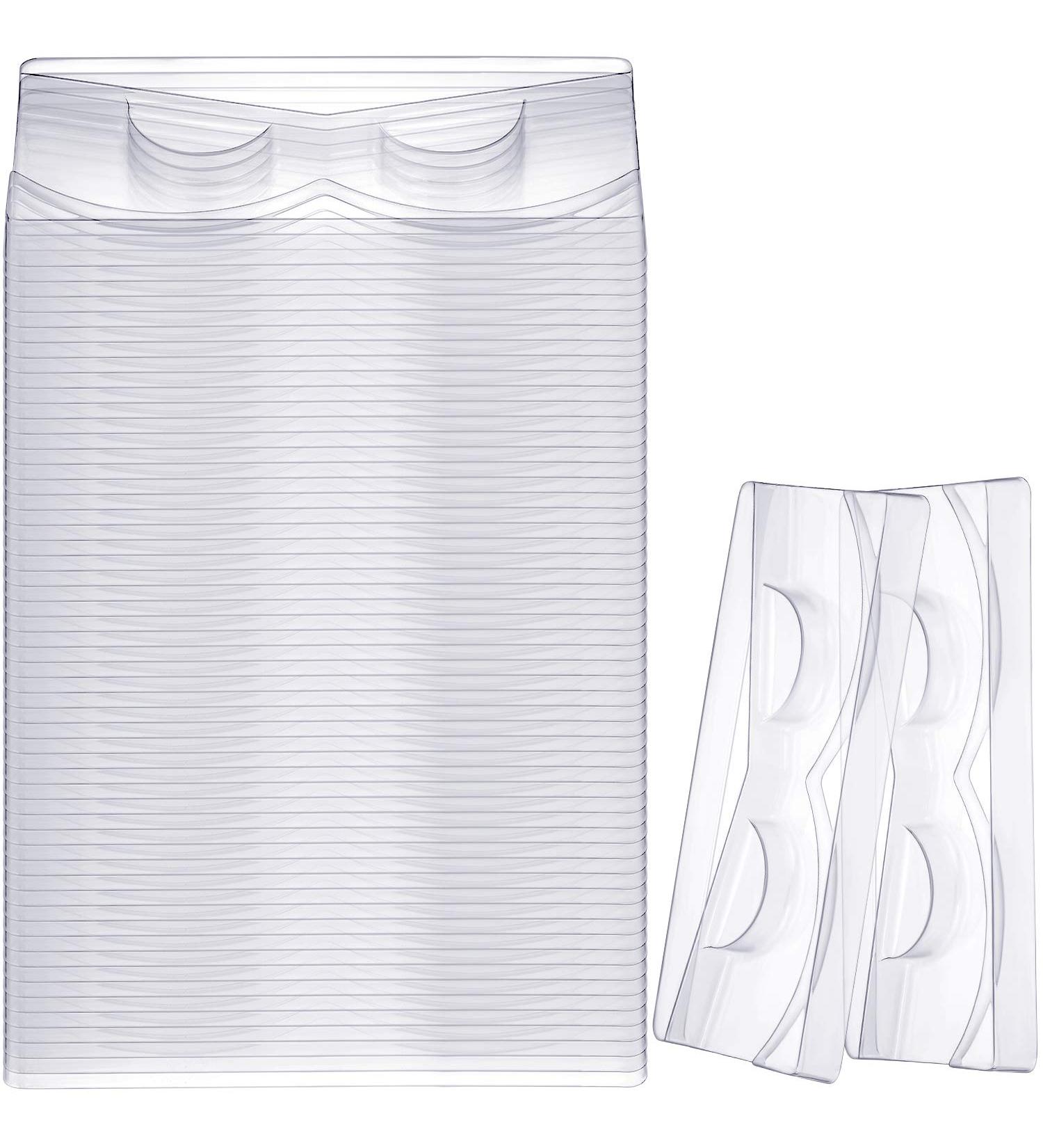 100 Piece Rectangle Plastic Eyelash Trays Holder for False Eyelash Packaging - Transparent | Ideal for Beauty Salons - Buy Online on GoSupps.com