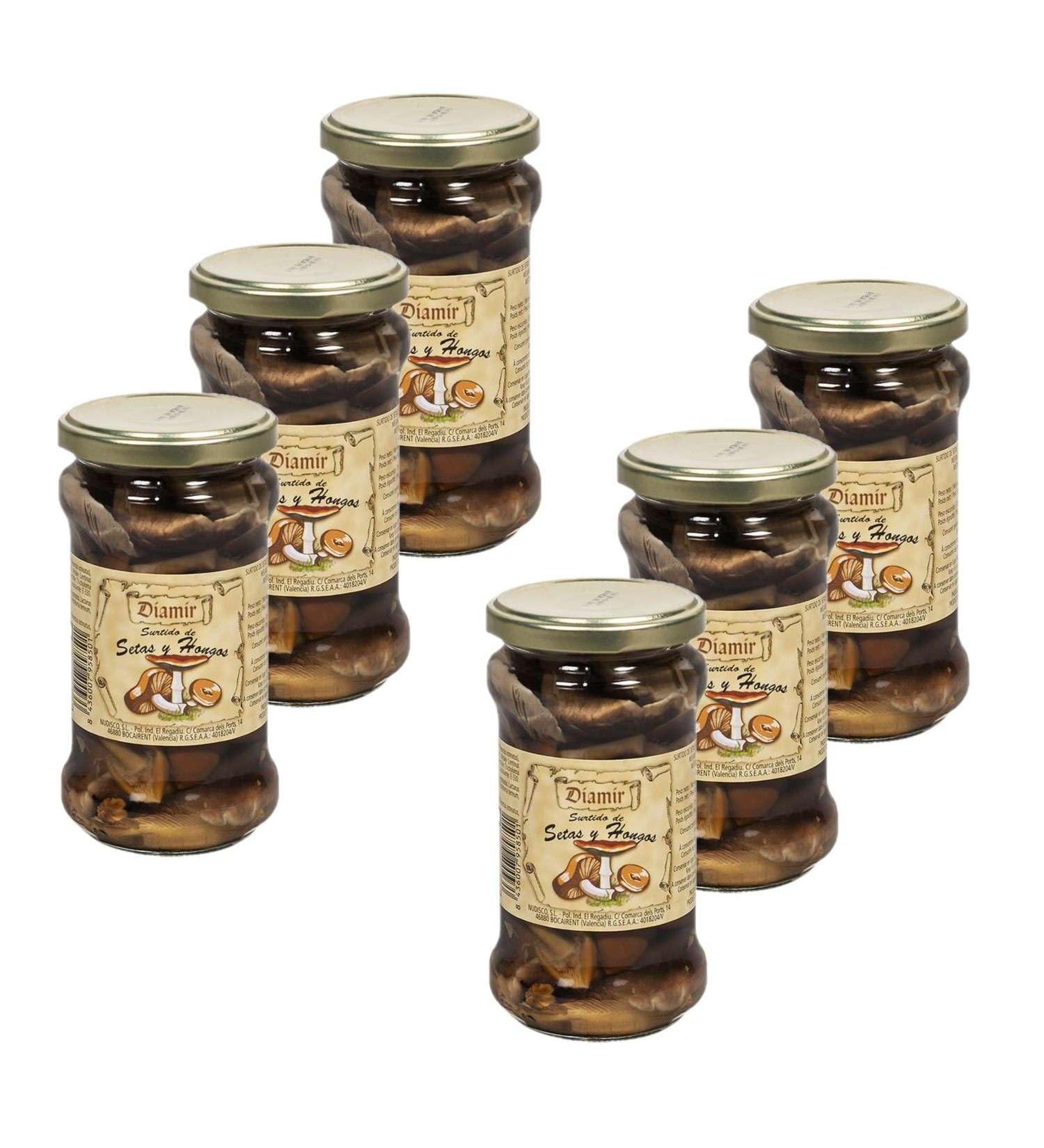 Lot 6x Assortment of mushrooms - Jar 280g