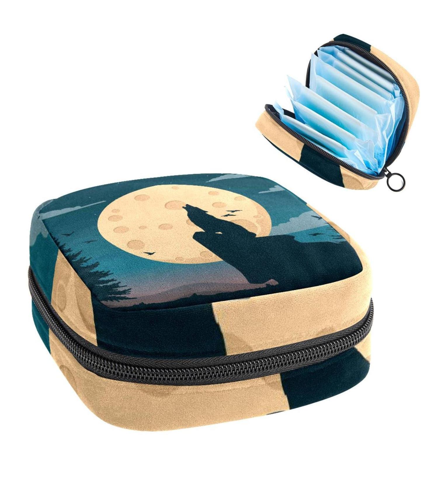 Anna Cowper Moon Spacescape Sanitary Napkin Storage Bag | Feminine Menstrual Cup Pouch | Nursing Pad Holder | Portable Period Bag for Women Teen Girls | Multi-colored - Buy Online on GoSupps.com