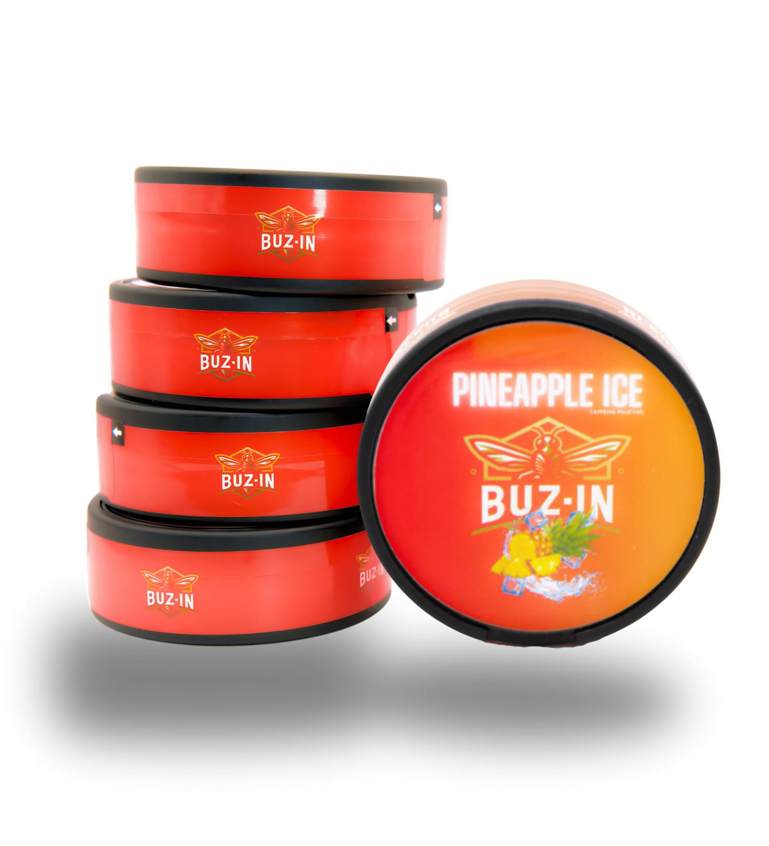 BUZ-IN | 60MG Caffeine Energy | 20 Pouches | 100% Natural Energy l Ideal for Athletes Fitness Enthusiasts Gamers Festival Lovers Travelers - The Perfect Coffee Substitute (Pineapple Ice) - Buy Online on GoSupps.com