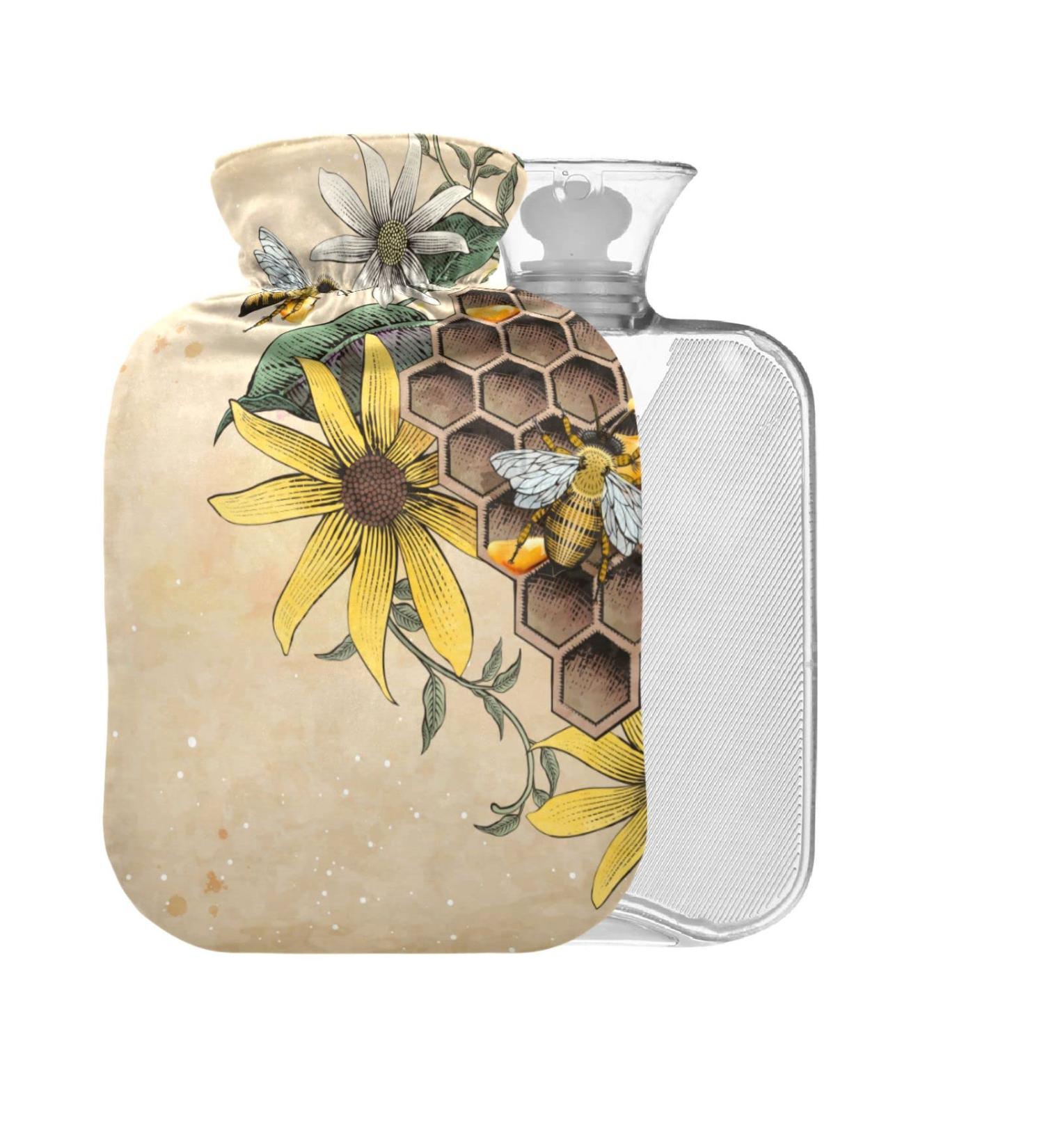 Buy Retro Honey Bee Apiary Hot Water Bottle 2L | BAP Free Pain Relief & Cramps - International Shipping Available - Buy Online on GoSupps.com