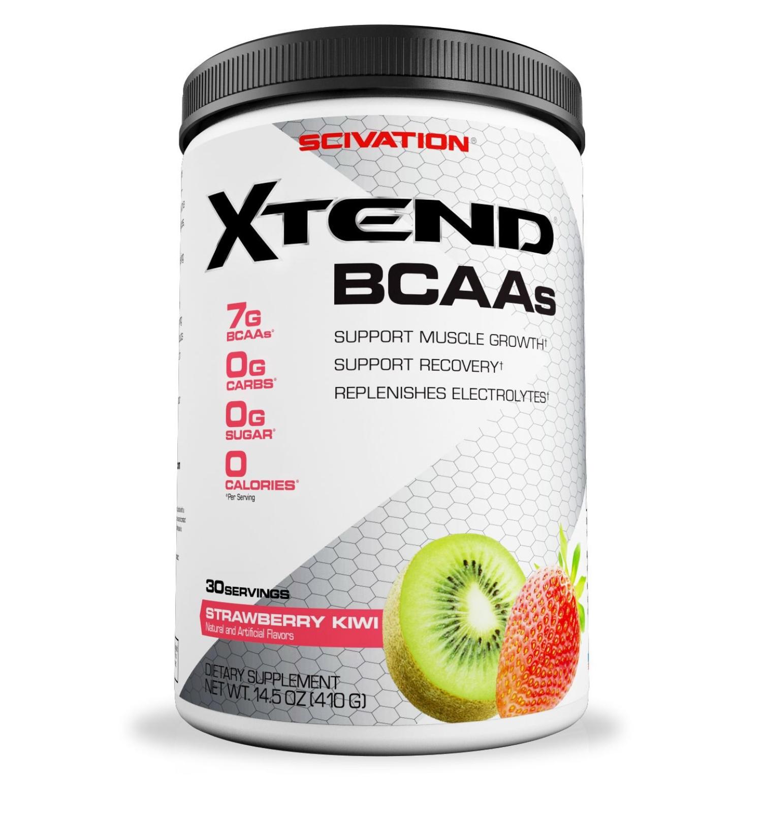 Scivation Xtend BCAA Powder, Branched Chain Amino Acids, BCAAs, Strawberry Kiwi, 30 Servings