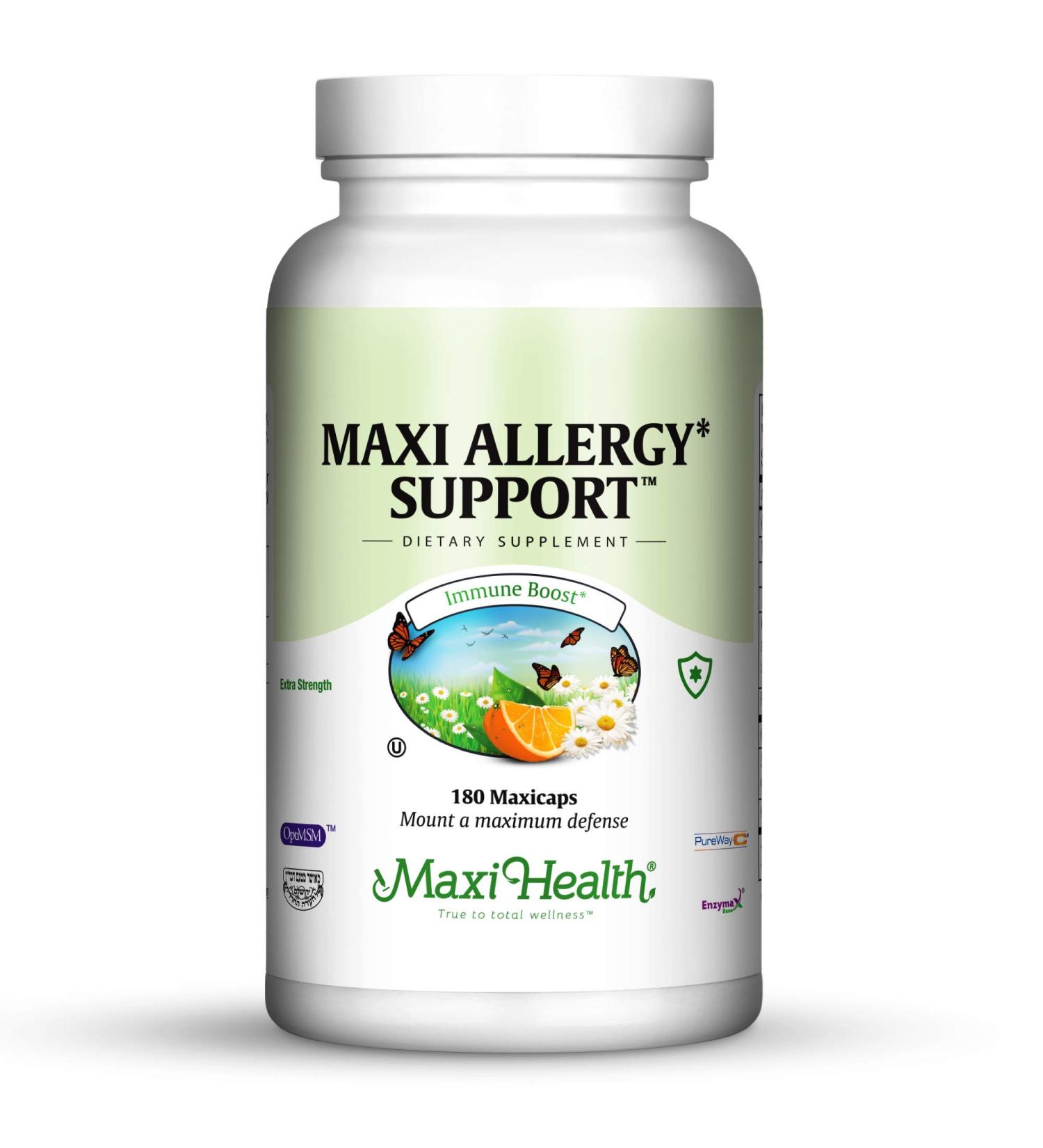 Maxi Health Allergy Support Vitamin C with MSM Sinus & Nasal Health 180 Count - Pack of 1 - Buy Online on GoSupps.com