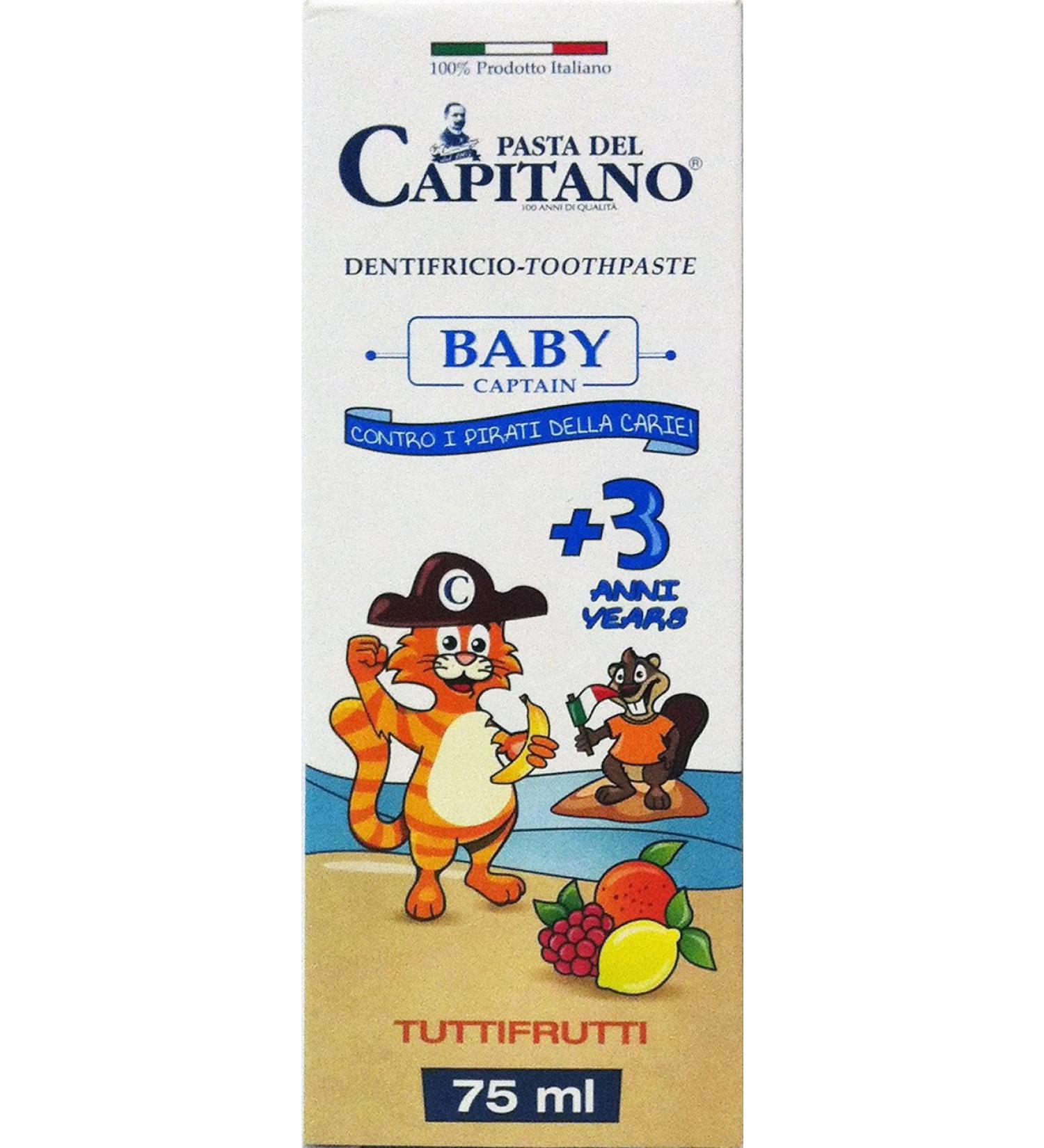PASTA DEL CAPITANO 1905 CAPTAIN'S PASTA Baby Toothpaste Tuttifruiti +3 Years 75 Ml