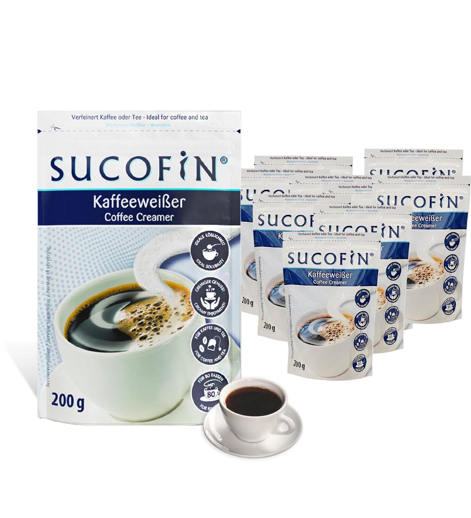 Buy Sucrofin Coffee White Powder - 20 x 200g | Easily Soluble Milk Powder Replacement for Coffee & Tea | Long-Lasting Advantage Pack - Buy Online on GoSupps.com