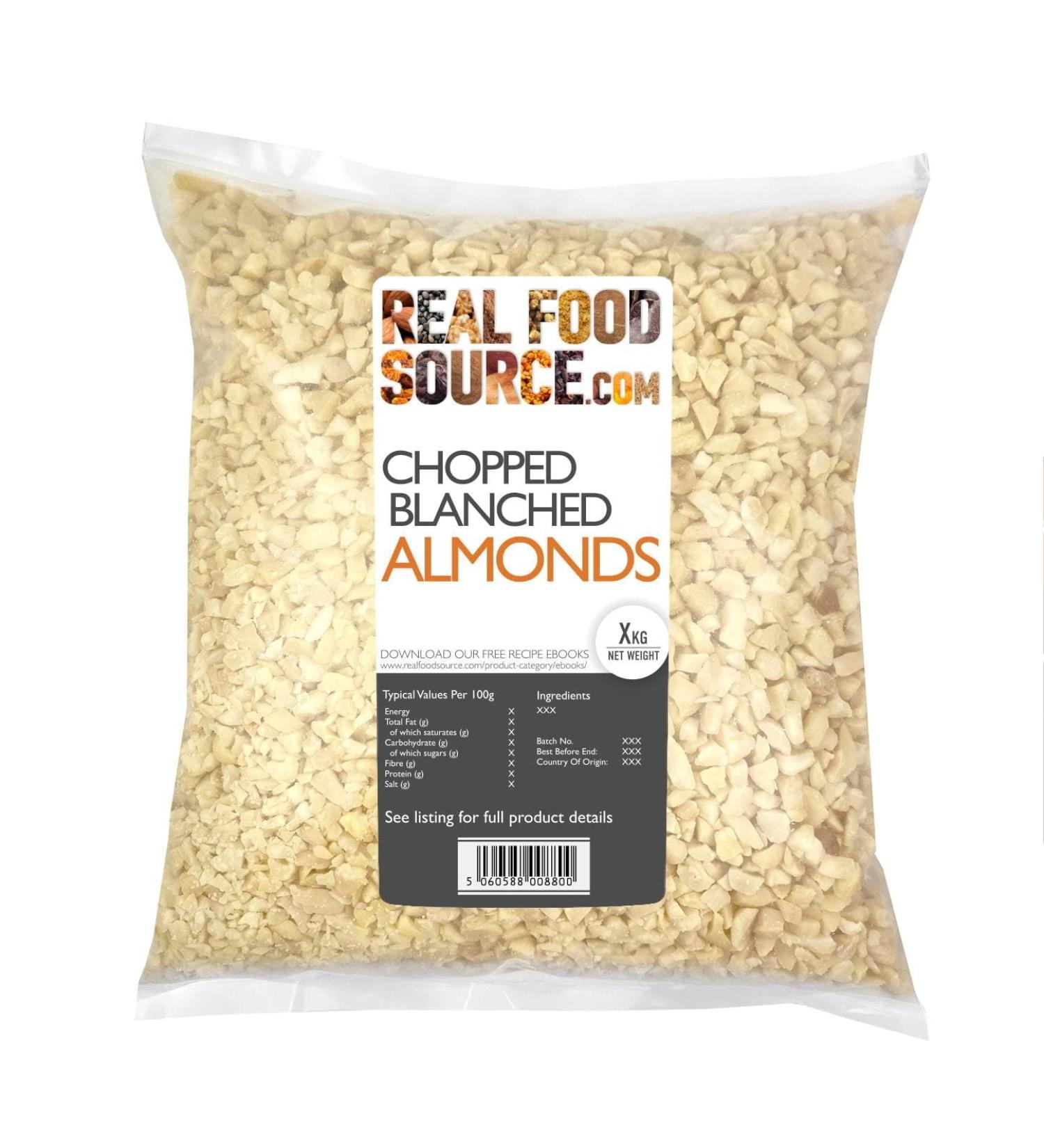 RealFoodSource Chopped Blanched Almonds 1kg