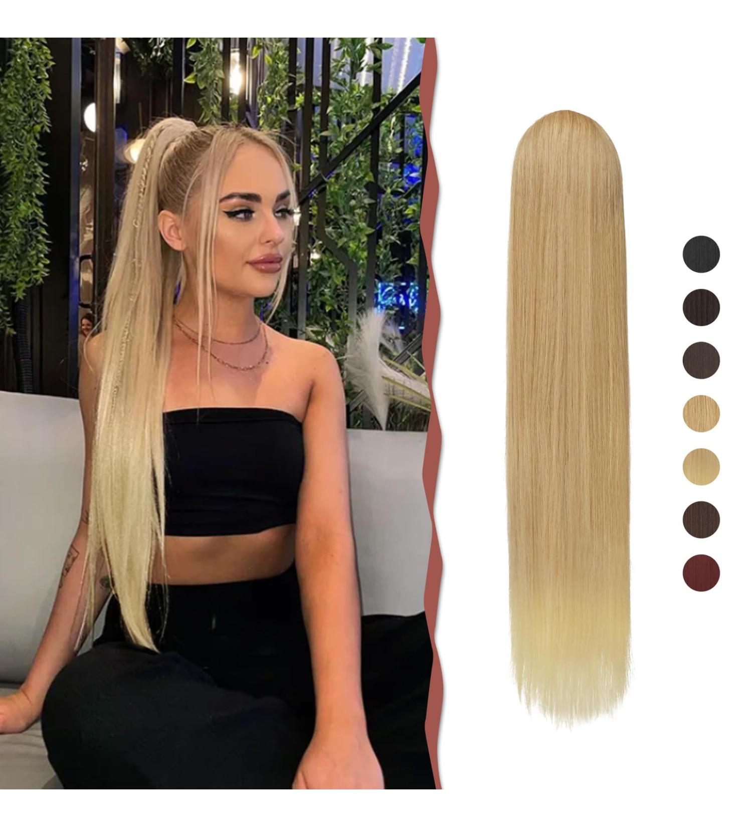 Buy Sofeiyan 60cm Ponytail Hair Extensions - Natural Soft Synthetic Braid - Dark Blonde to Bleaching Blonde - Buy Online on GoSupps.com