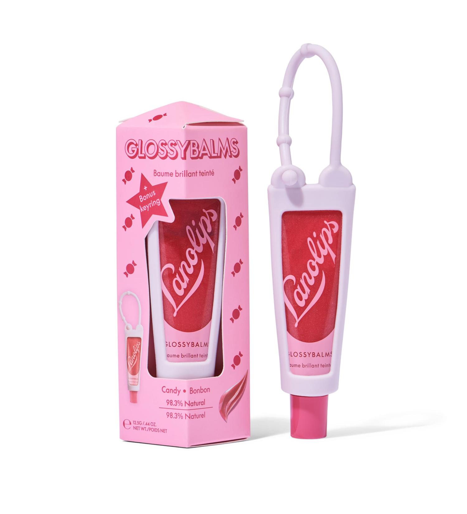 Lanolips Glossybalm Candy Bauble - Ultra Hydrating Tinted Lip Gloss for Dry Chapped Lips - Flavored Natural Lanolin Lip Balm with Lanolin Oil Vitamin E & Mica for Lip Care & Shine (0.35 Ounce) - Buy Online on GoSupps.com