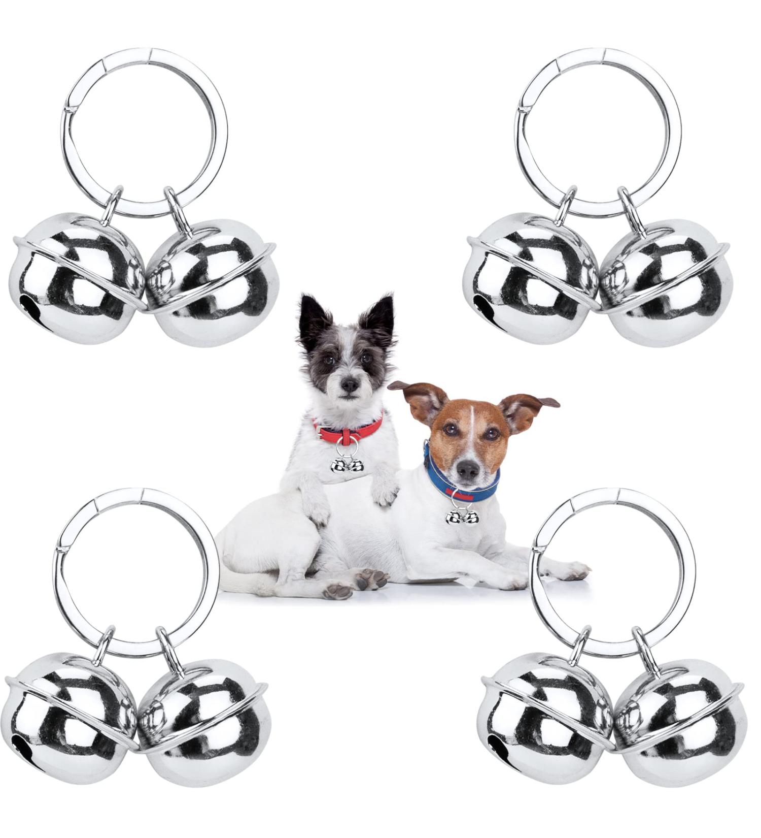 Leikedun 4 Set Loud Dog Cat Collar Bells Metal Pet Bells for Collars Pet Tracker Bells Pets Collar Charm Pendant Bells Vintage Small Bell for Pets Pendant Key Rings Silvery - Buy Online on GoSupps.com