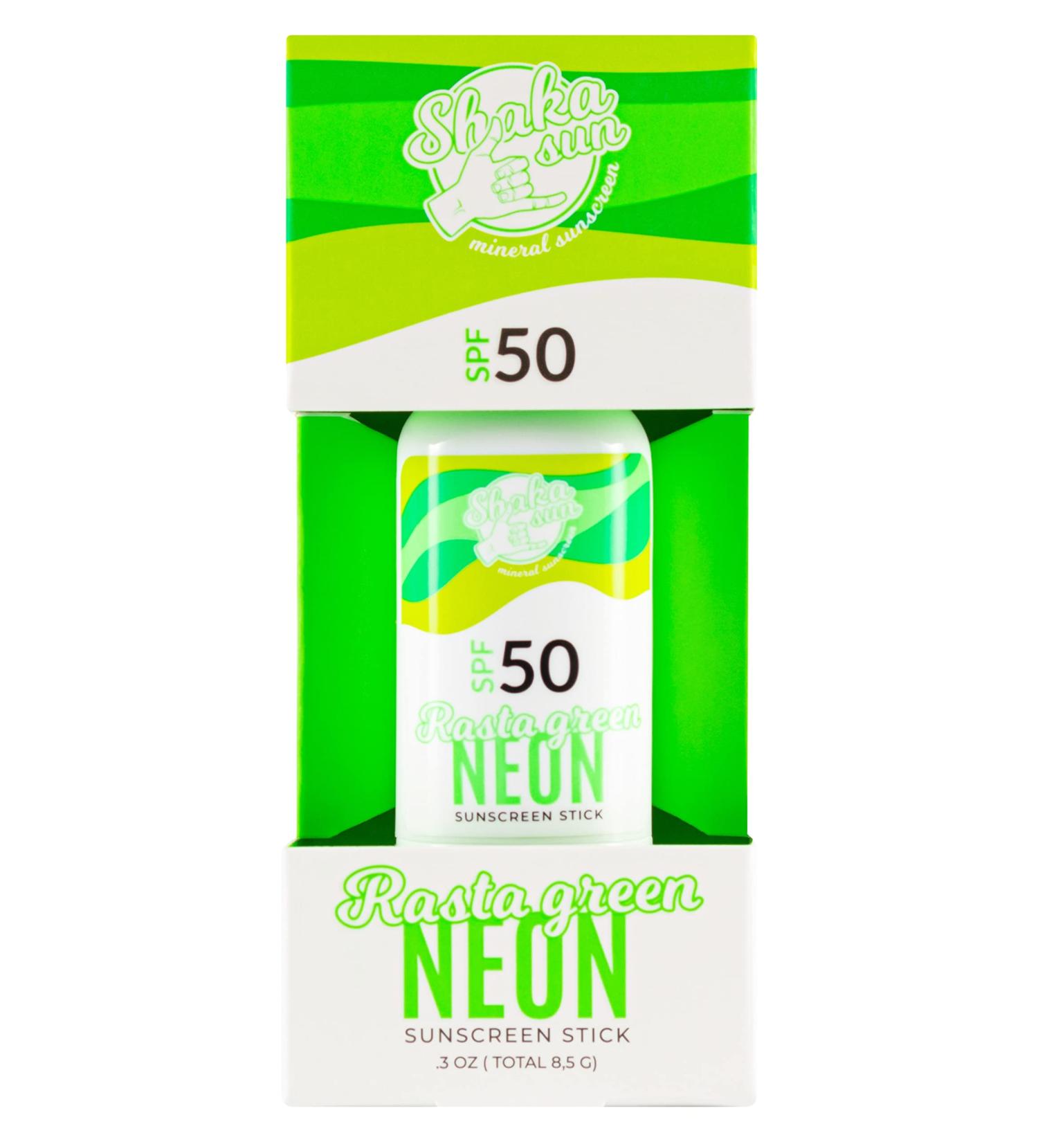  Shaka Sun Mineral sunscreen I SPF 50+ I Sun protection stick I Natural zinc oxide I For children and adults I Against all types of UVA and UVB rays I Water resistant I Neon green - Buy Online on GoSupps.com