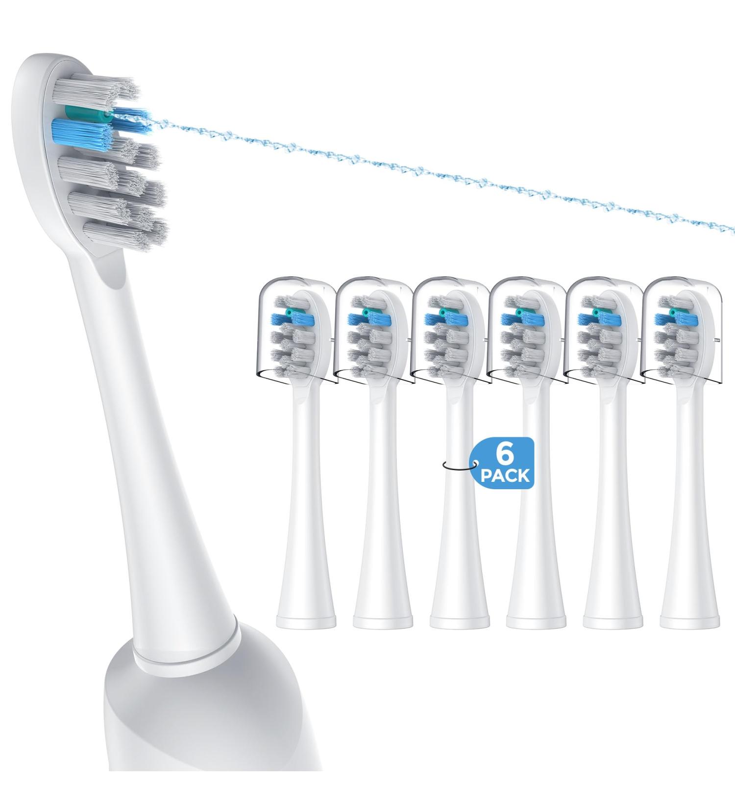 6 Pack Toothbrush Replacement Heads for WaterPik Sonic Fusion 2.0 | FitMount Flossing Brush Head - Compatible with SF-01W SF-02W SF-03 SF-04 - Buy Online on GoSupps.com