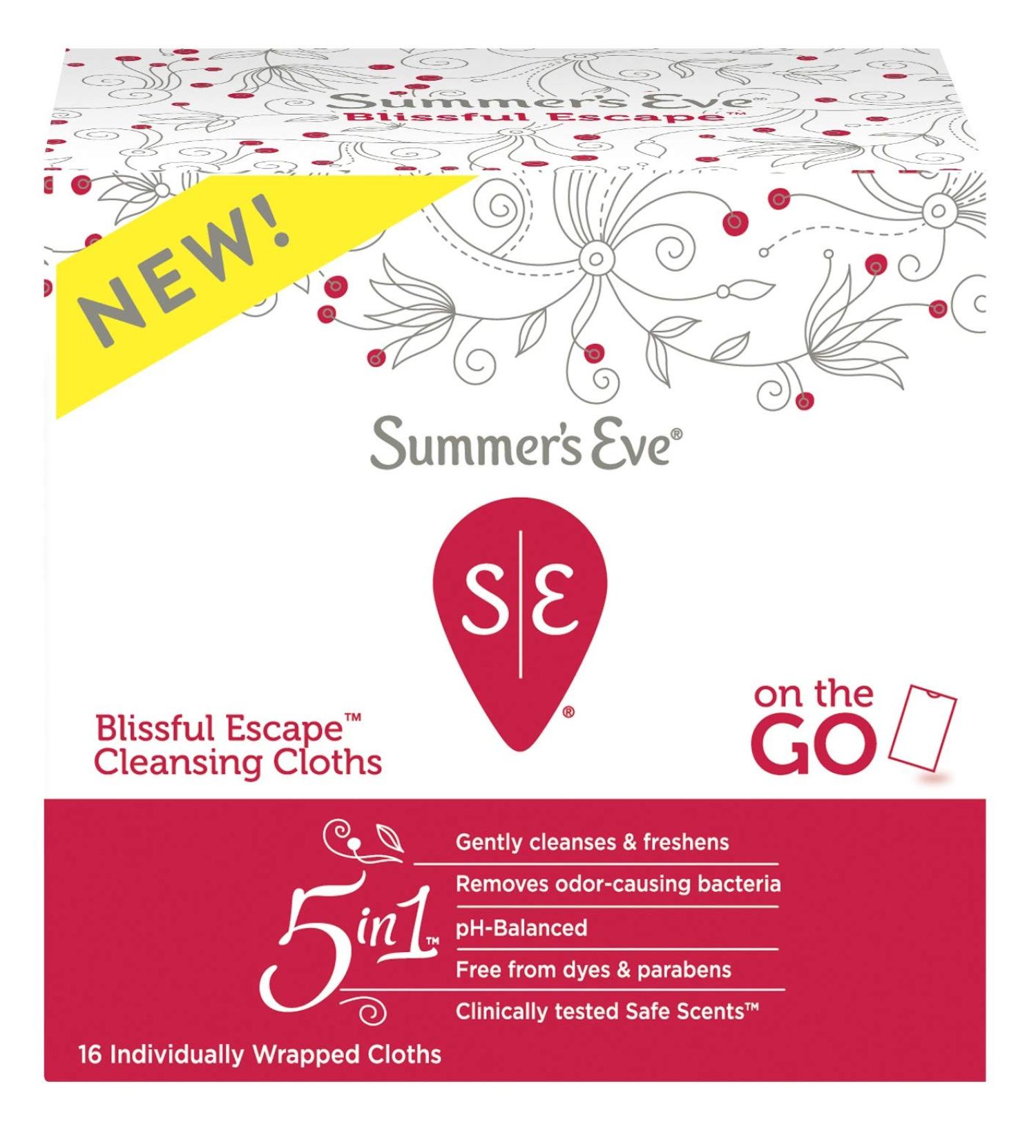 Summers Eve Cleansing Cloths 16 Count Blissful Escape (6 Pack)