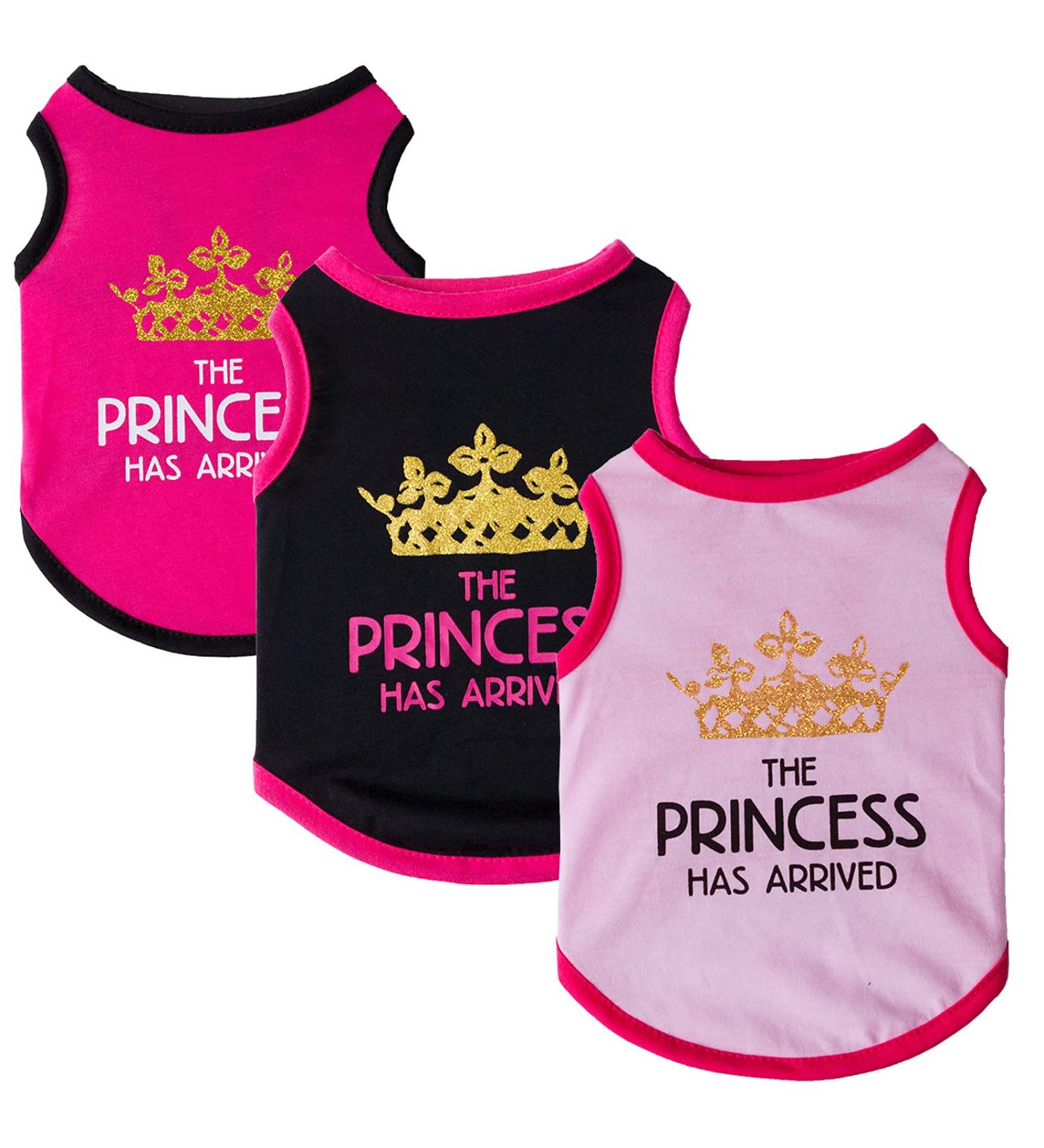 3-Pack Princess Prince T-Shirts for Dogs & Cats Cute Costumes for Small & Medium Pets | Shop Now! - Buy Online on GoSupps.com
