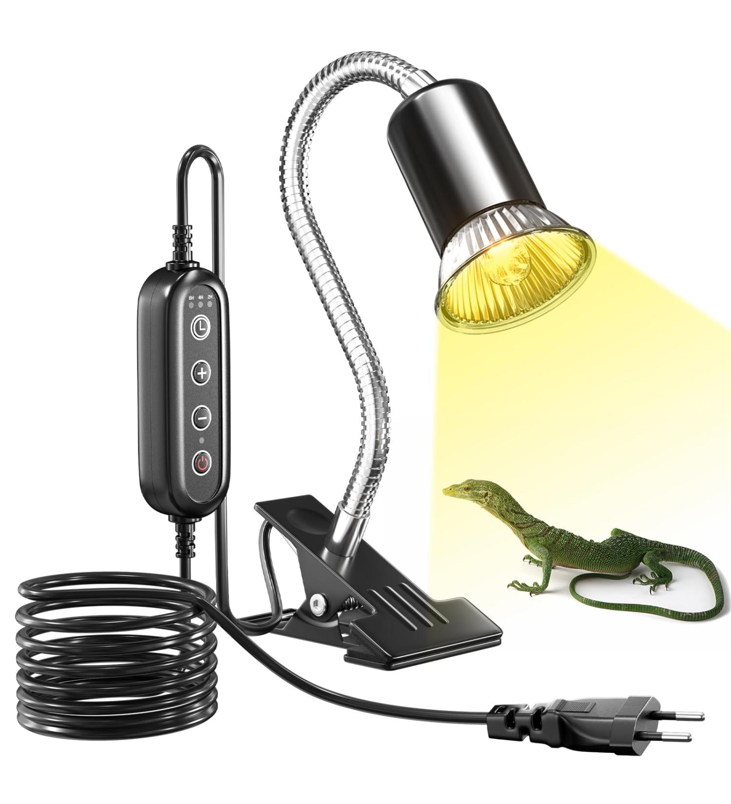 Buy BRIGHARK Reptile Aquarium Heat Lamp - Time-Controlled 200W E27 Turtle Thermal Lamp for Lizard & Terrarium (AC220-240) - No Light Bulb Included - Buy Online on GoSupps.com