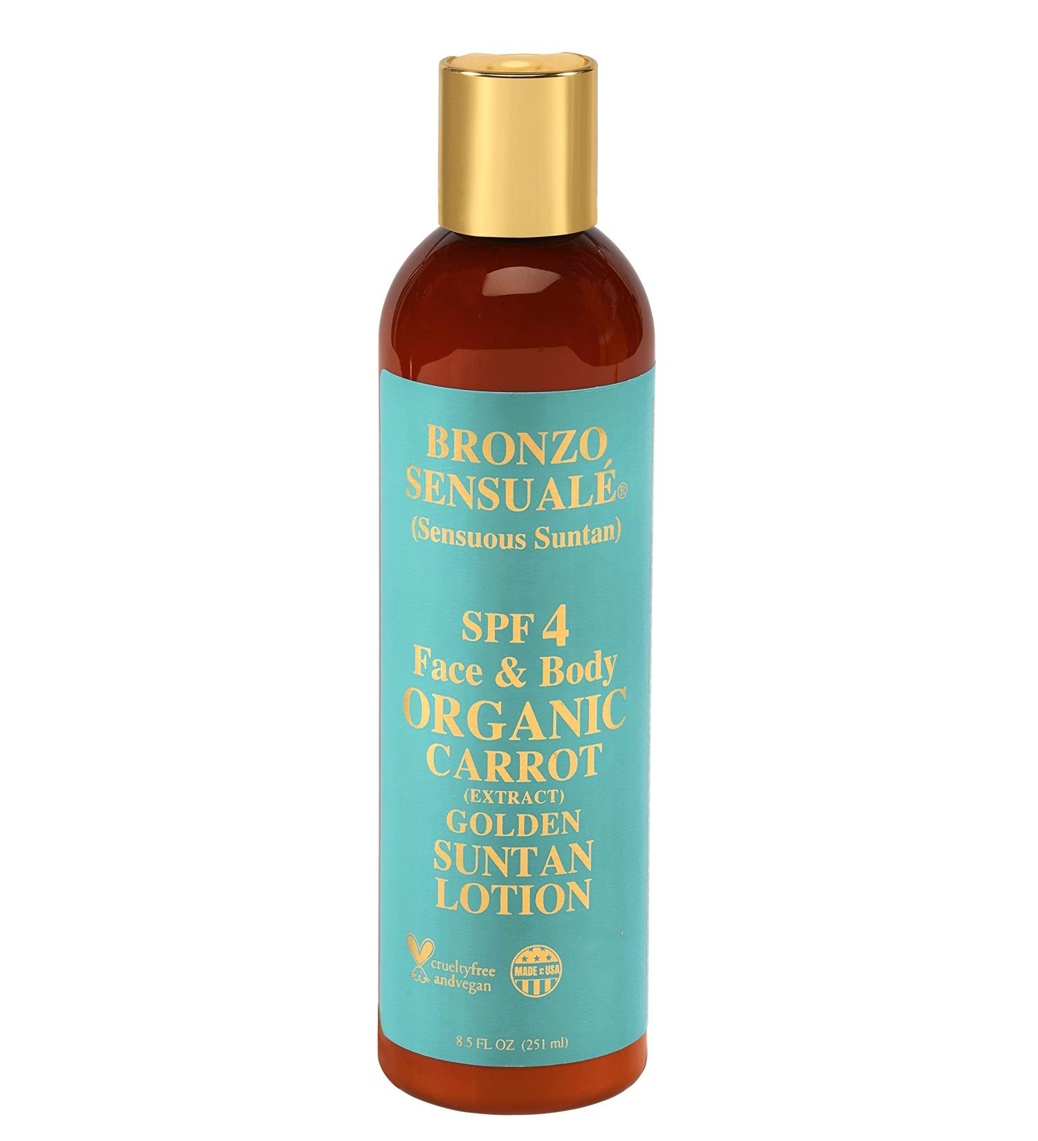 Bronzo Sensuale Organic Carrot Tanning Lotion SPF 4 - 8.5 oz - Buy Online on GoSupps.com