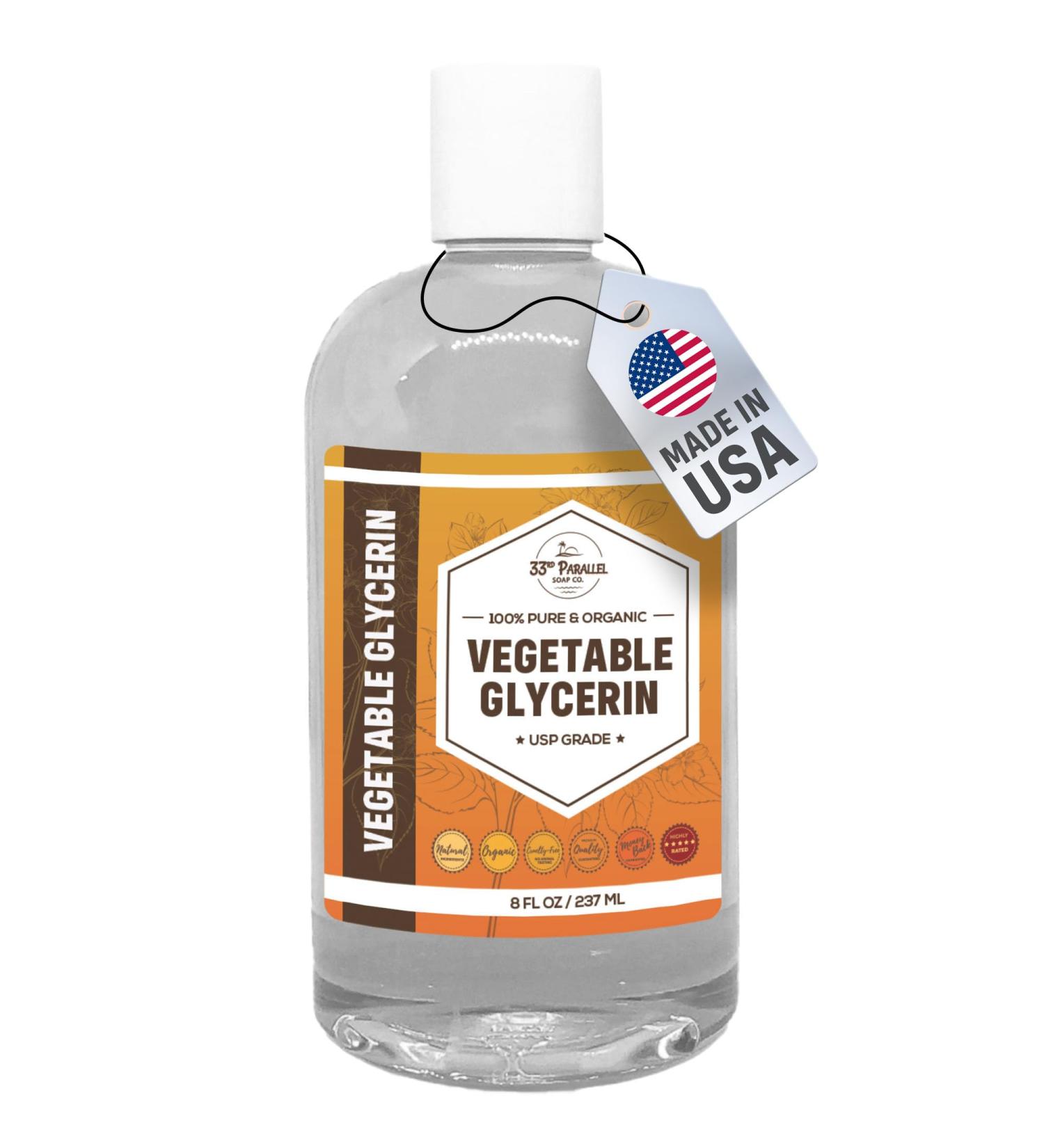 ORGANIC VEGETABLE GLYCERIN USP (8 oz) Grade Liquid Natural, Non-GMO | Cosmetics, Skin, Hair Care, Soap Making, DIY Beauty | Excellent Humectant Qualities, Amazing Skin & Hair Benefits | 8 FL OZ - Buy Online on GoSupps.com