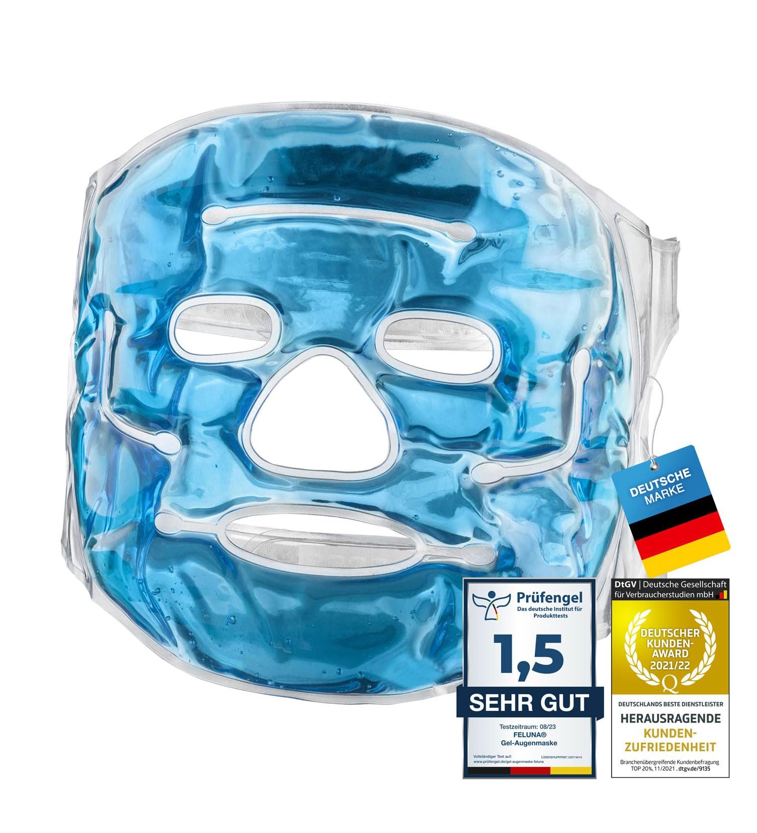 Feluna gel face mask relaxation mask wellness mask for cold therapy gel mask cooling mask for sunburn & allergies cooling glasses relaxation mask for migraines and headaches - Buy Online on GoSupps.com