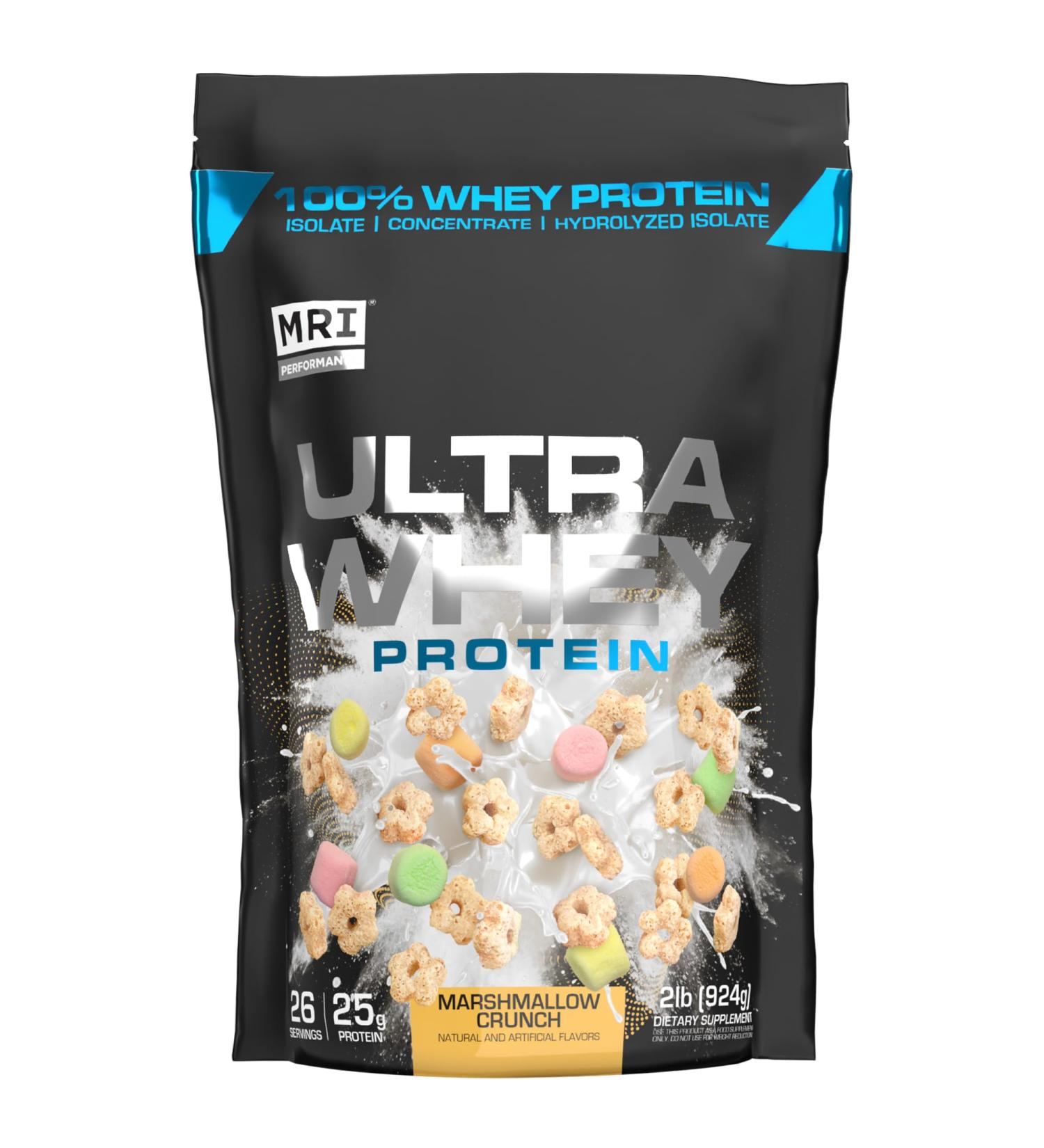 MRI Performance Ultra Whey Protein | Lean Muscle Growth & Recovery | Whey Isolate Hydrolyzed & Concentrate Protein Powder 25g Protein 2LB Marshmallow Crunch
