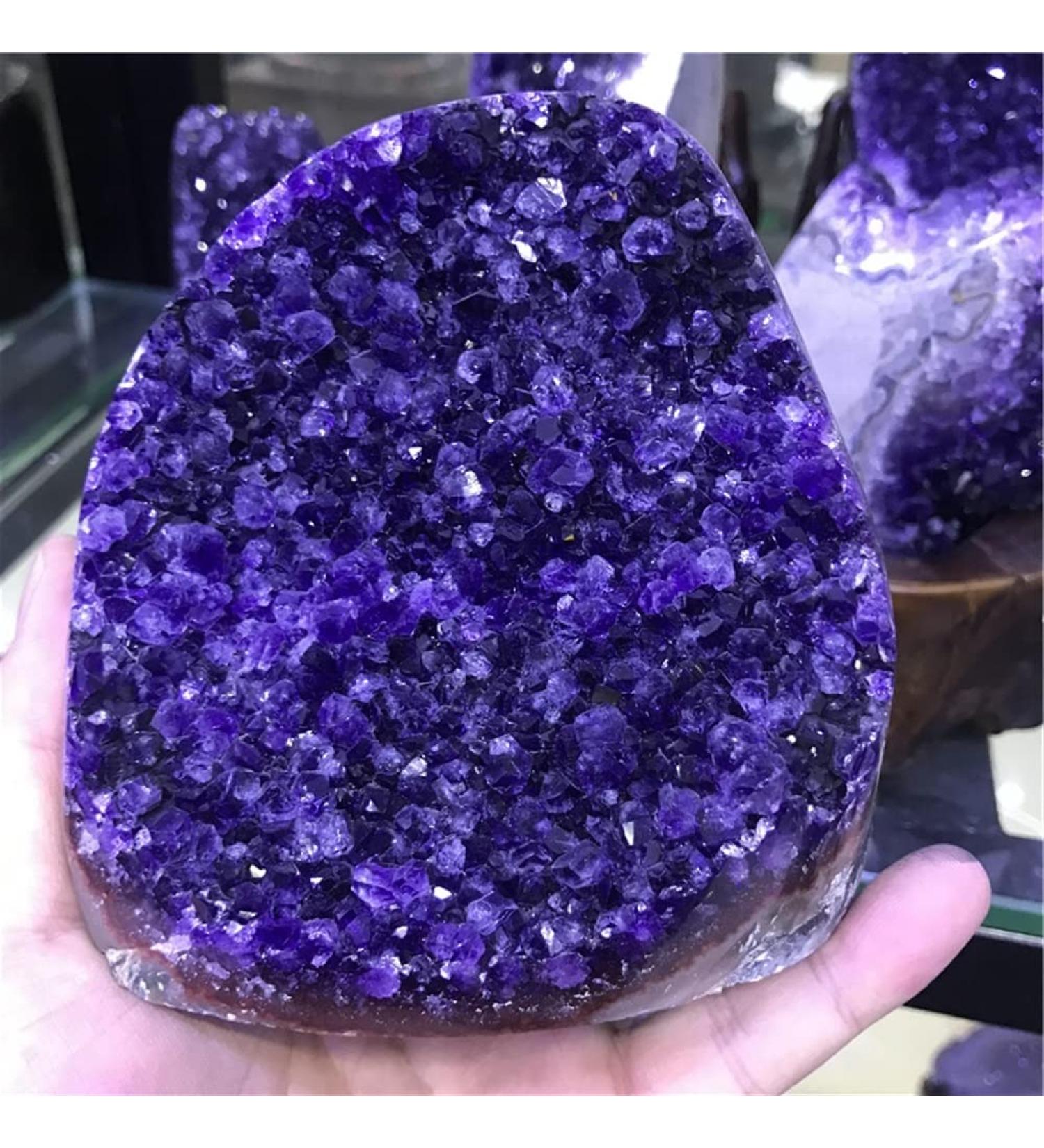Room Decoration Natural Amethyst Geode Quartz Cluster Crystal Specimen Suitable for Home (Color : 400-500g) - Buy Online on GoSupps.com