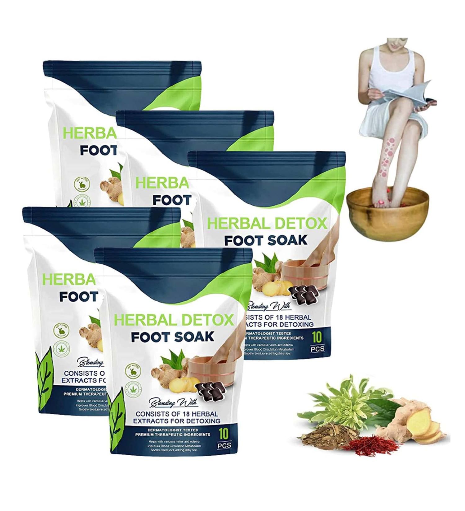 Oveallgo Herbal Detox Foot Soak Beads Oveallgo Herbal Detox Foot Soak Beads herbal detox cleansing foot soak beads Improves Blood Circulation (5Pack) - Buy Online on GoSupps.com
