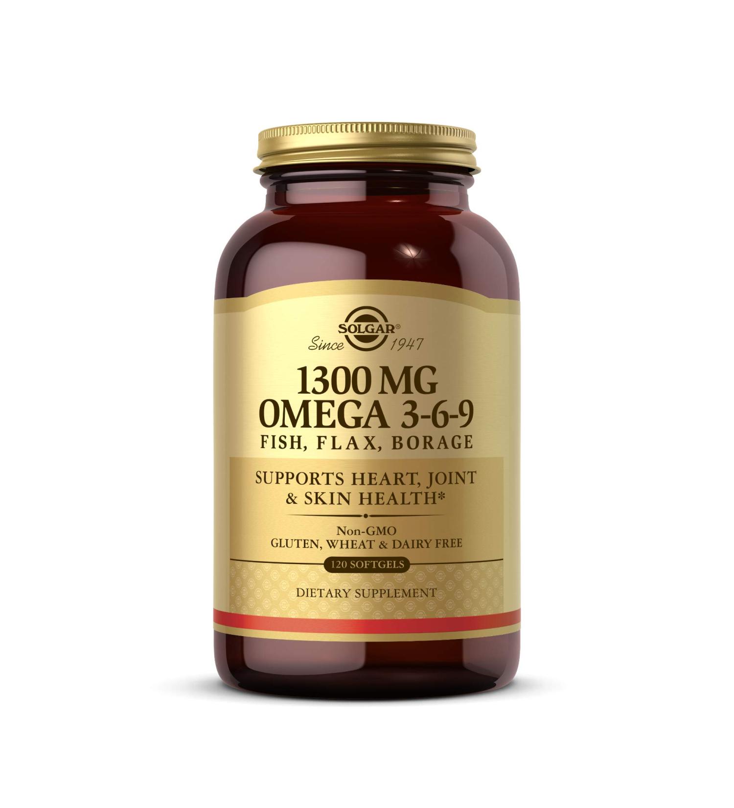 Solgar Omega 3-6-9 1300 mg â€“ 120 Softgels | High-Quality Omega Oils for Heart & Joint Support - Buy Online on GoSupps.com